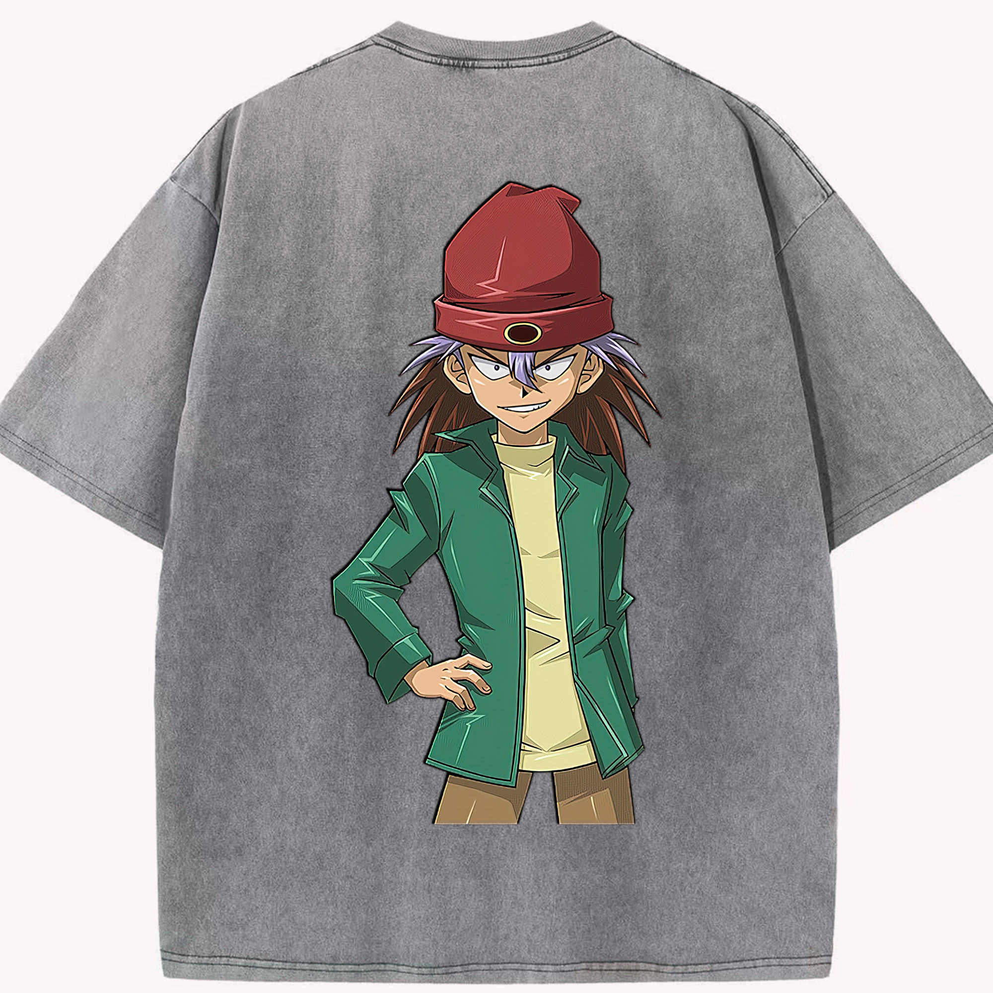 （画像用） 遊☆戯☆王 Yu-Gi-Oh! 綿100% ヴィンテージ風 半袖Tシャツ（背面プリント）