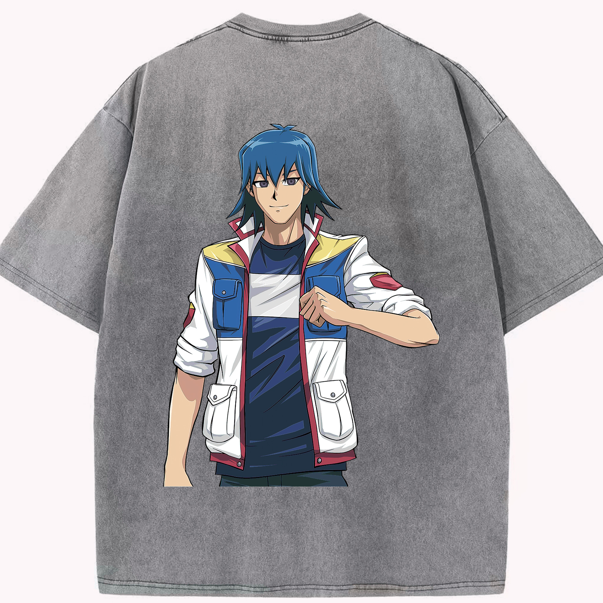 （画像用） 遊☆戯☆王 Yu-Gi-Oh! 綿100% ヴィンテージ風 半袖Tシャツ（背面プリント）