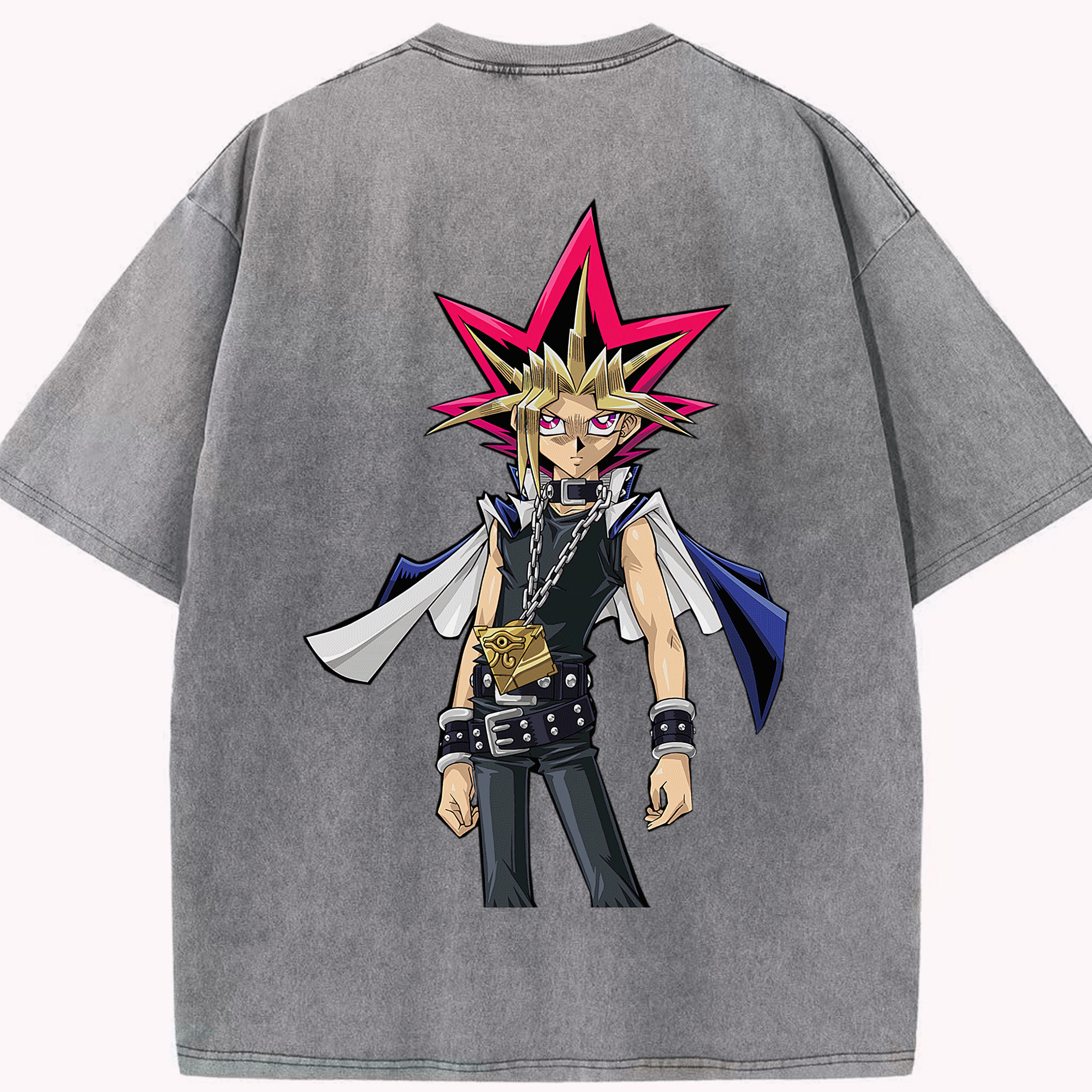 （画像用） 遊☆戯☆王 Yu-Gi-Oh! 綿100% ヴィンテージ風 半袖Tシャツ（背面プリント）