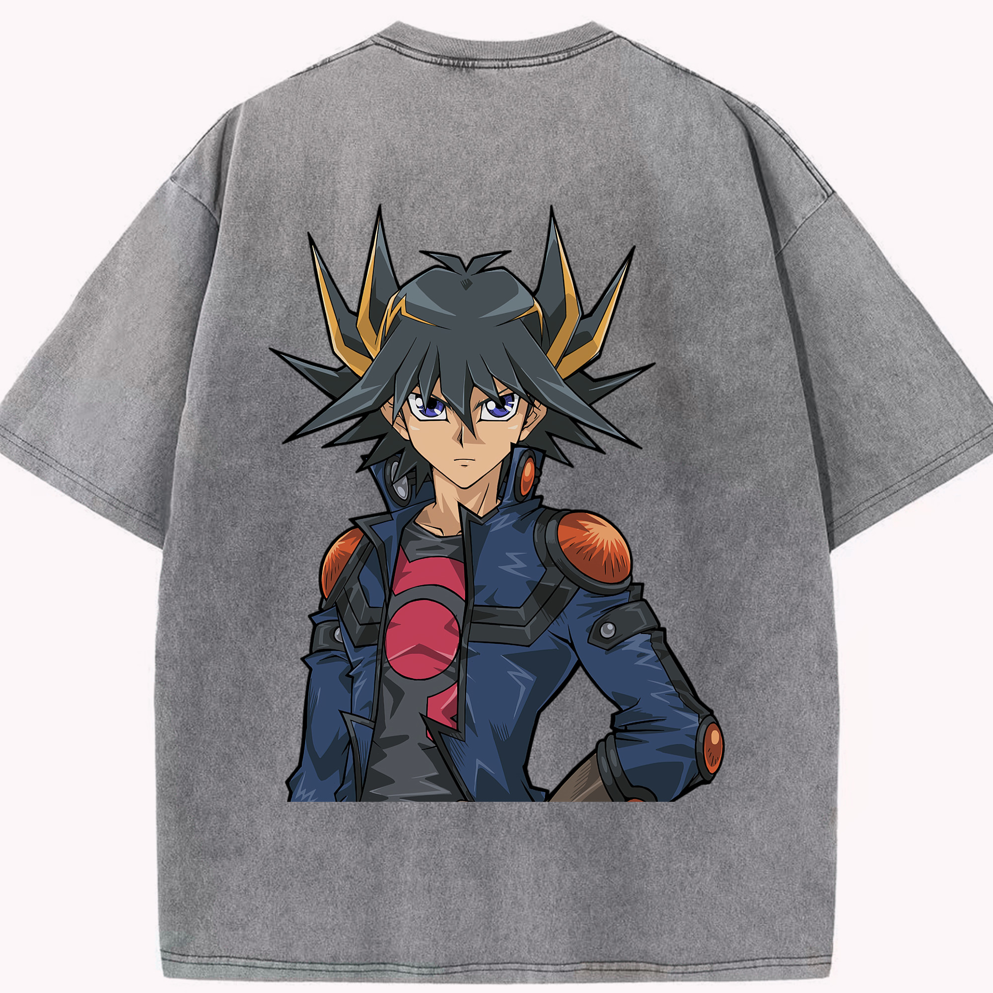（画像用） 遊☆戯☆王 Yu-Gi-Oh! 綿100% ヴィンテージ風 半袖Tシャツ（背面プリント）