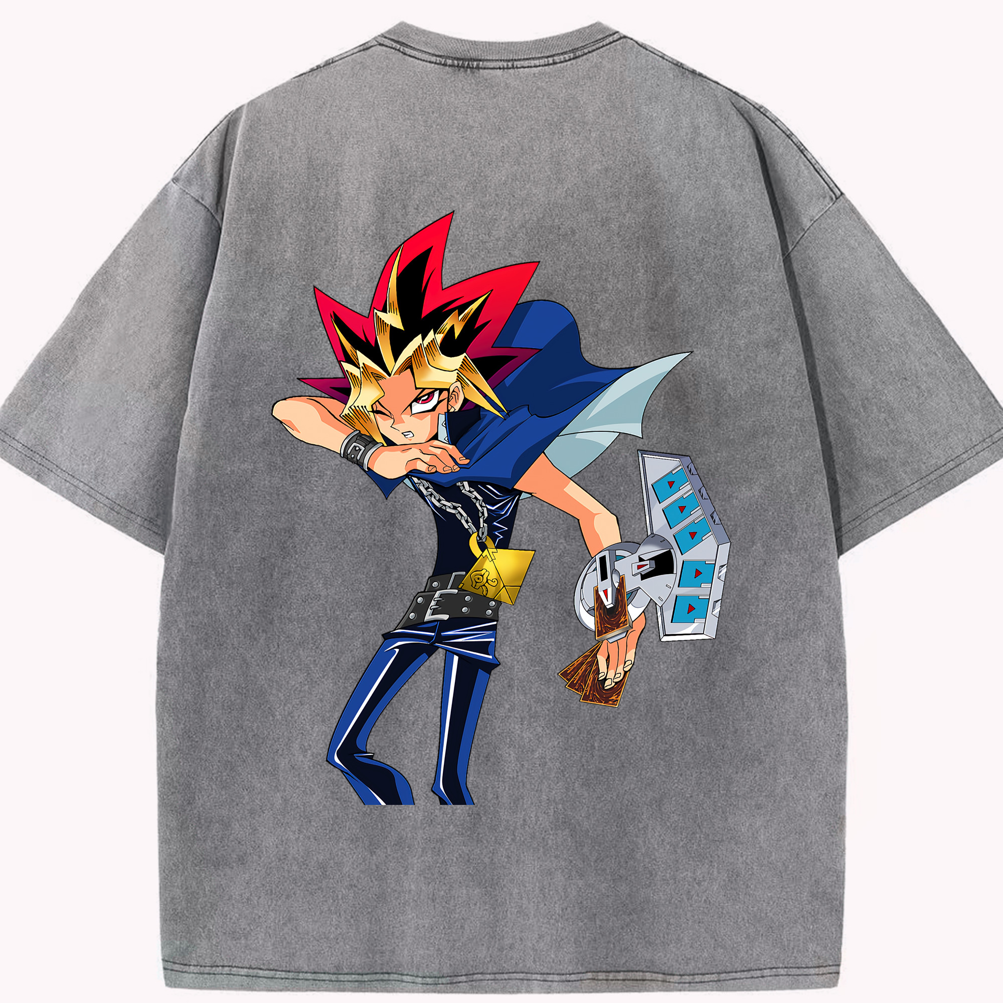 （画像用） 遊☆戯☆王 Yu-Gi-Oh! 綿100% ヴィンテージ風 半袖Tシャツ（背面プリント）