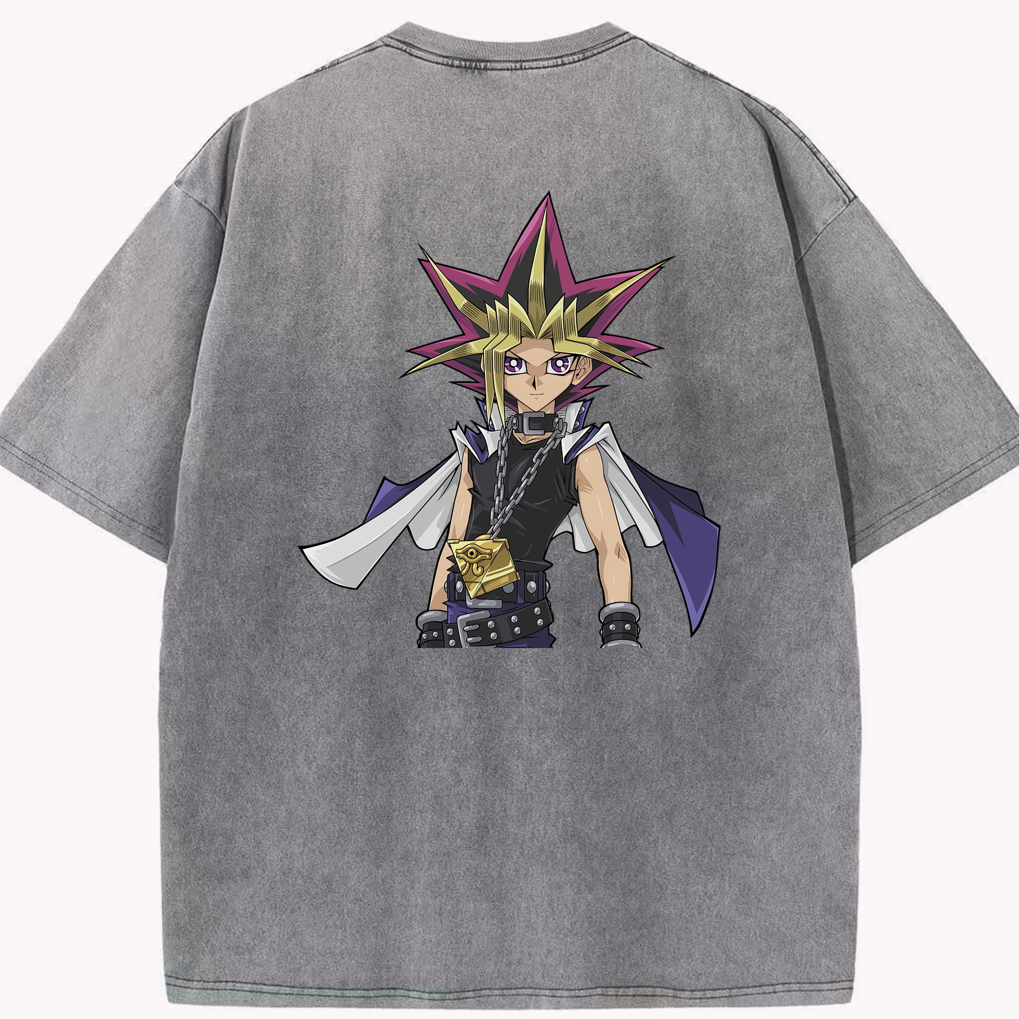 （画像用） 遊☆戯☆王 Yu-Gi-Oh! 綿100% ヴィンテージ風 半袖Tシャツ（背面プリント）