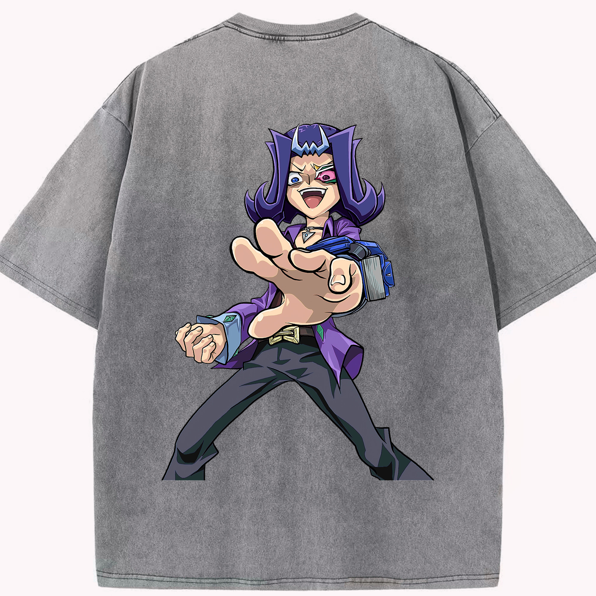 （画像用） 遊☆戯☆王 Yu-Gi-Oh! 綿100% ヴィンテージ風 半袖Tシャツ（背面プリント）