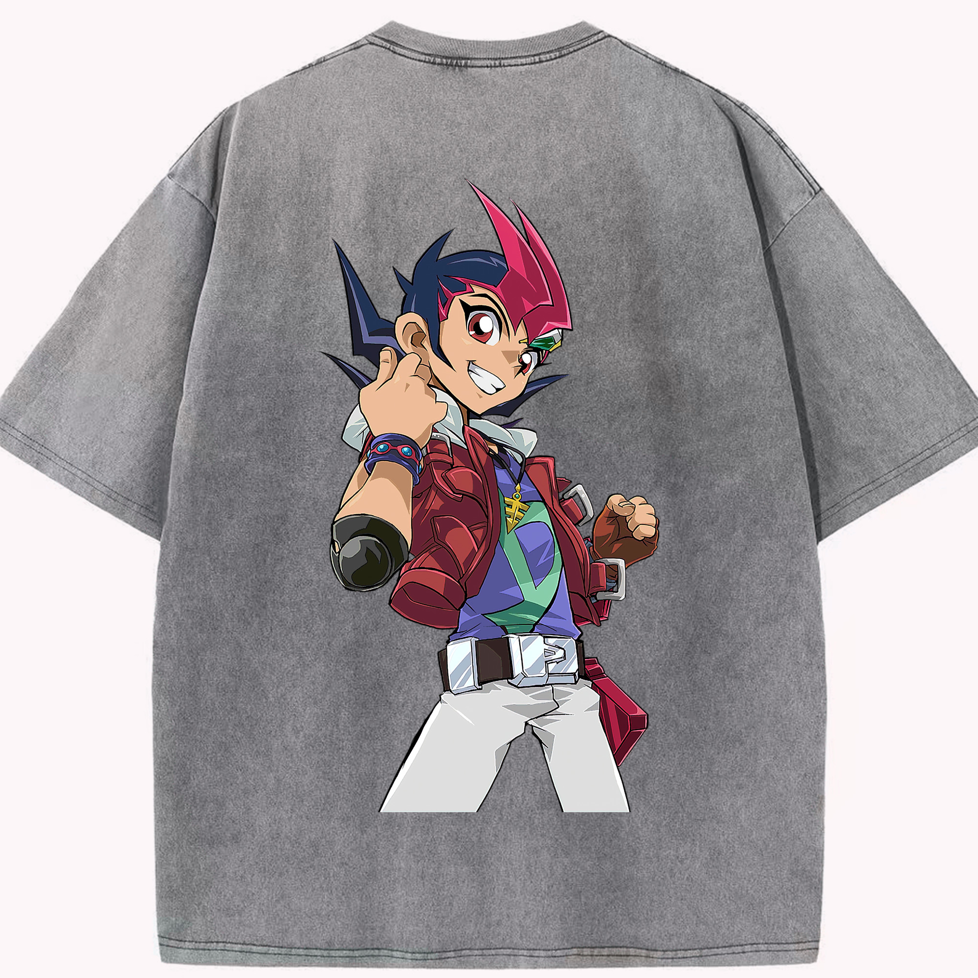（画像用） 遊☆戯☆王 Yu-Gi-Oh! 綿100% ヴィンテージ風 半袖Tシャツ（背面プリント）
