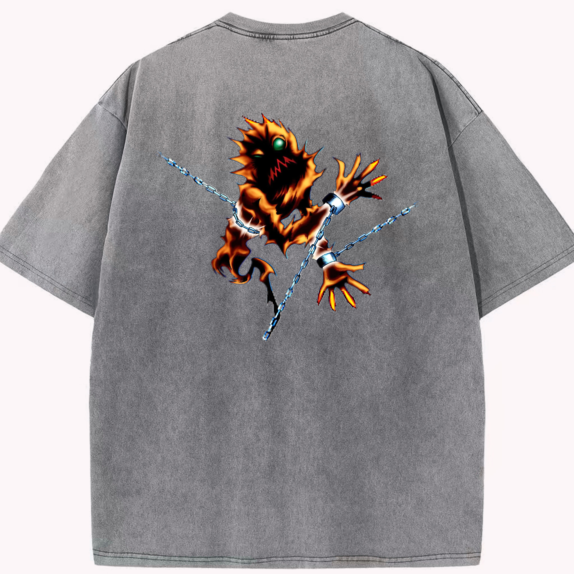 （画像用） 遊☆戯☆王 Yu-Gi-Oh! 綿100% ヴィンテージ風 半袖Tシャツ（背面プリント）
