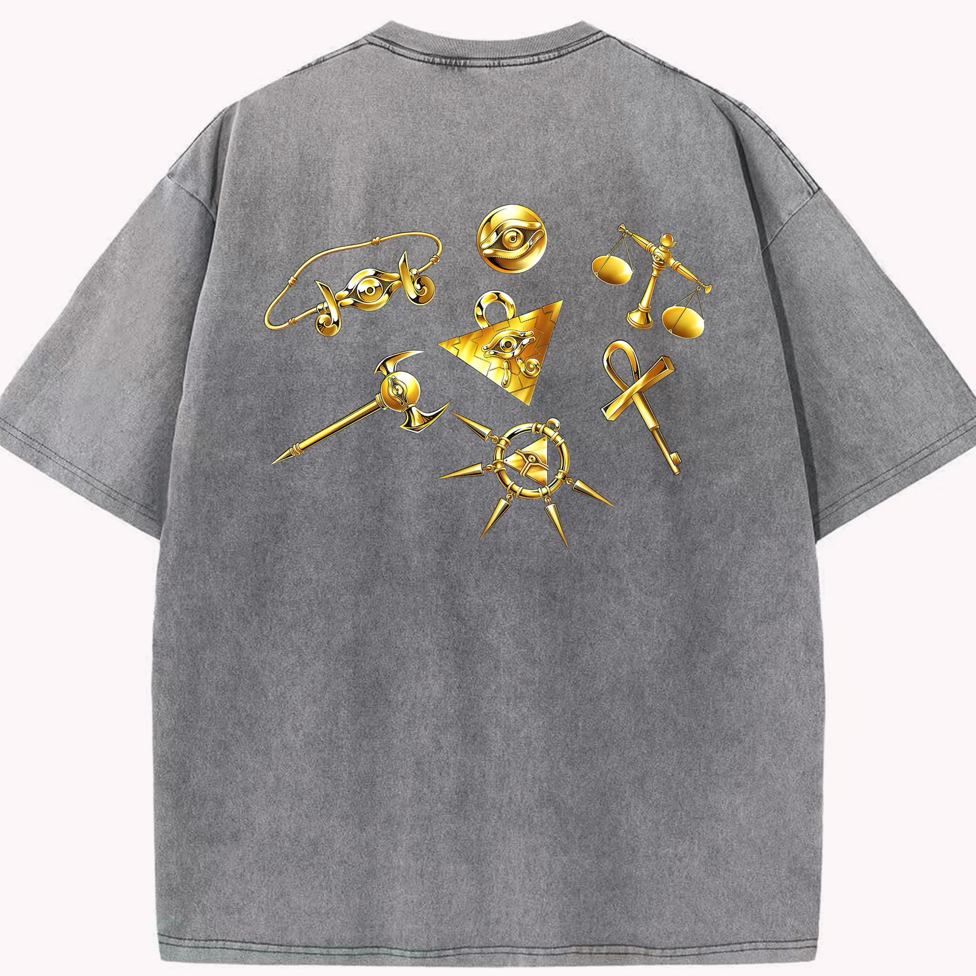 （画像用） 遊☆戯☆王 Yu-Gi-Oh! 綿100% ヴィンテージ風 半袖Tシャツ（背面プリント）