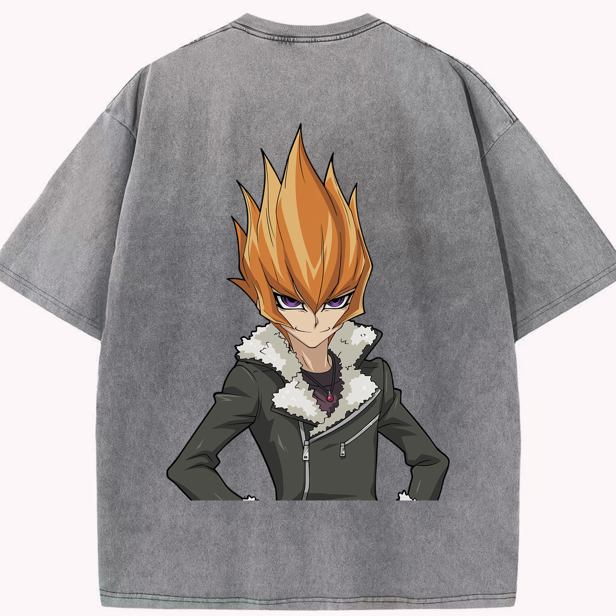 （画像用） 遊☆戯☆王 Yu-Gi-Oh! 綿100% ヴィンテージ風 半袖Tシャツ（背面プリント）