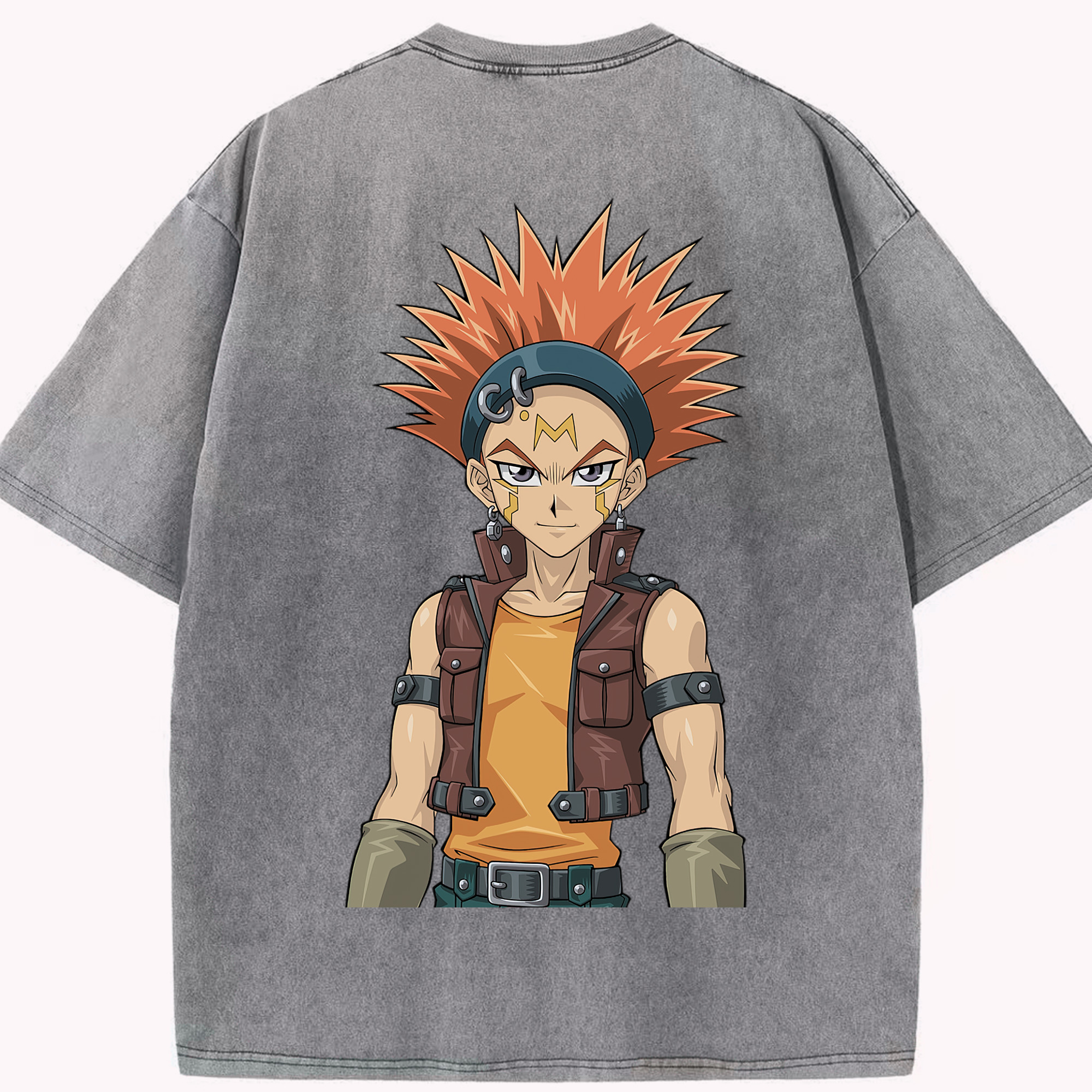 （画像用） 遊☆戯☆王 Yu-Gi-Oh! 綿100% ヴィンテージ風 半袖Tシャツ（背面プリント）