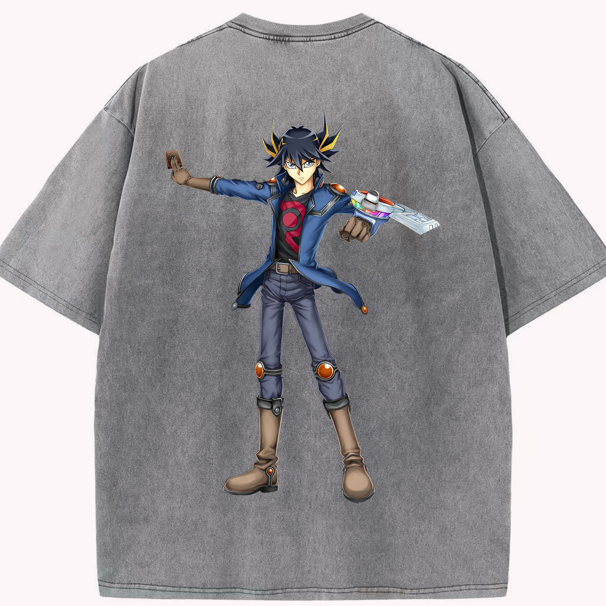 （画像用） 遊☆戯☆王 Yu-Gi-Oh! 綿100% ヴィンテージ風 半袖Tシャツ（背面プリント）