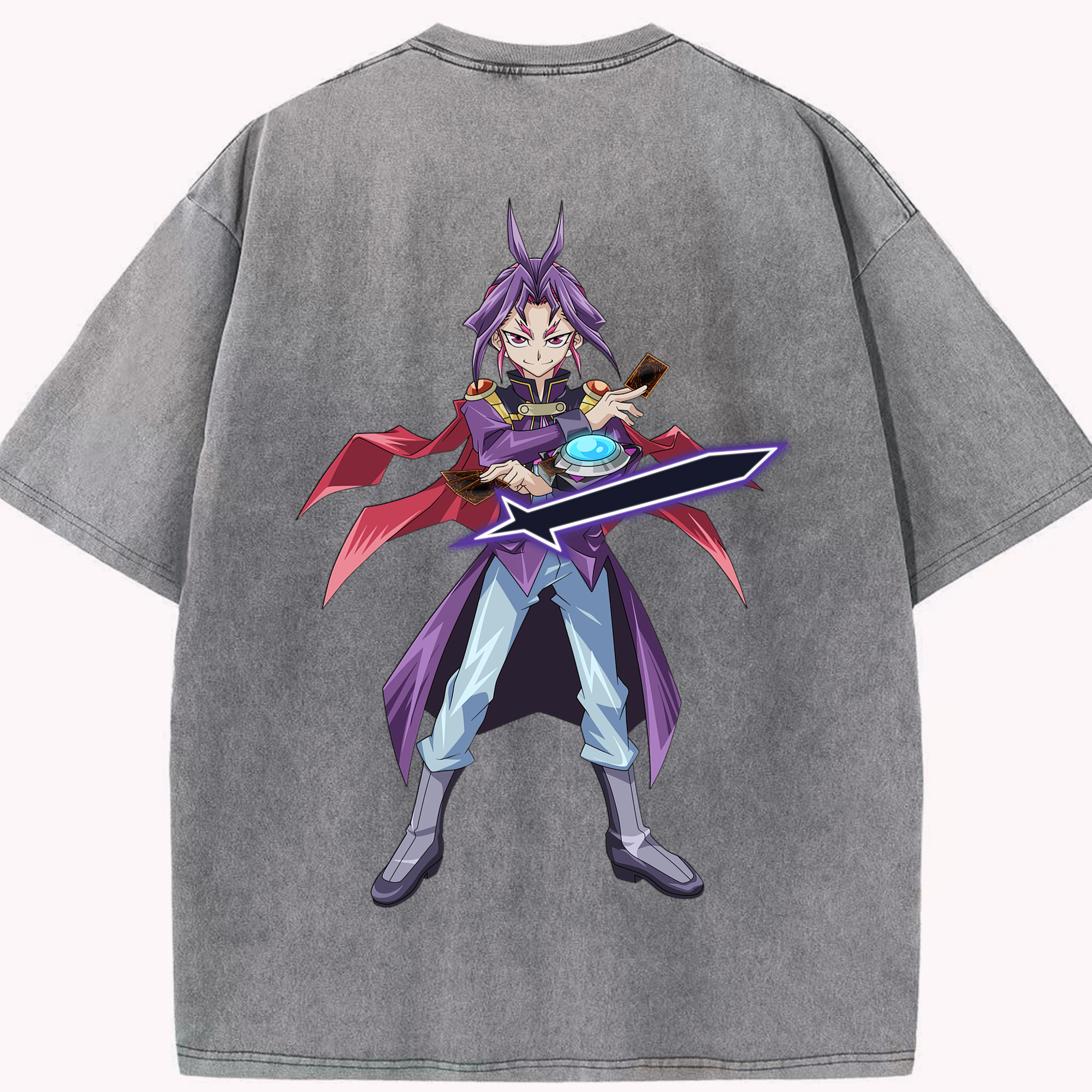 （画像用） 遊☆戯☆王 Yu-Gi-Oh! 綿100% ヴィンテージ風 半袖Tシャツ（背面プリント）