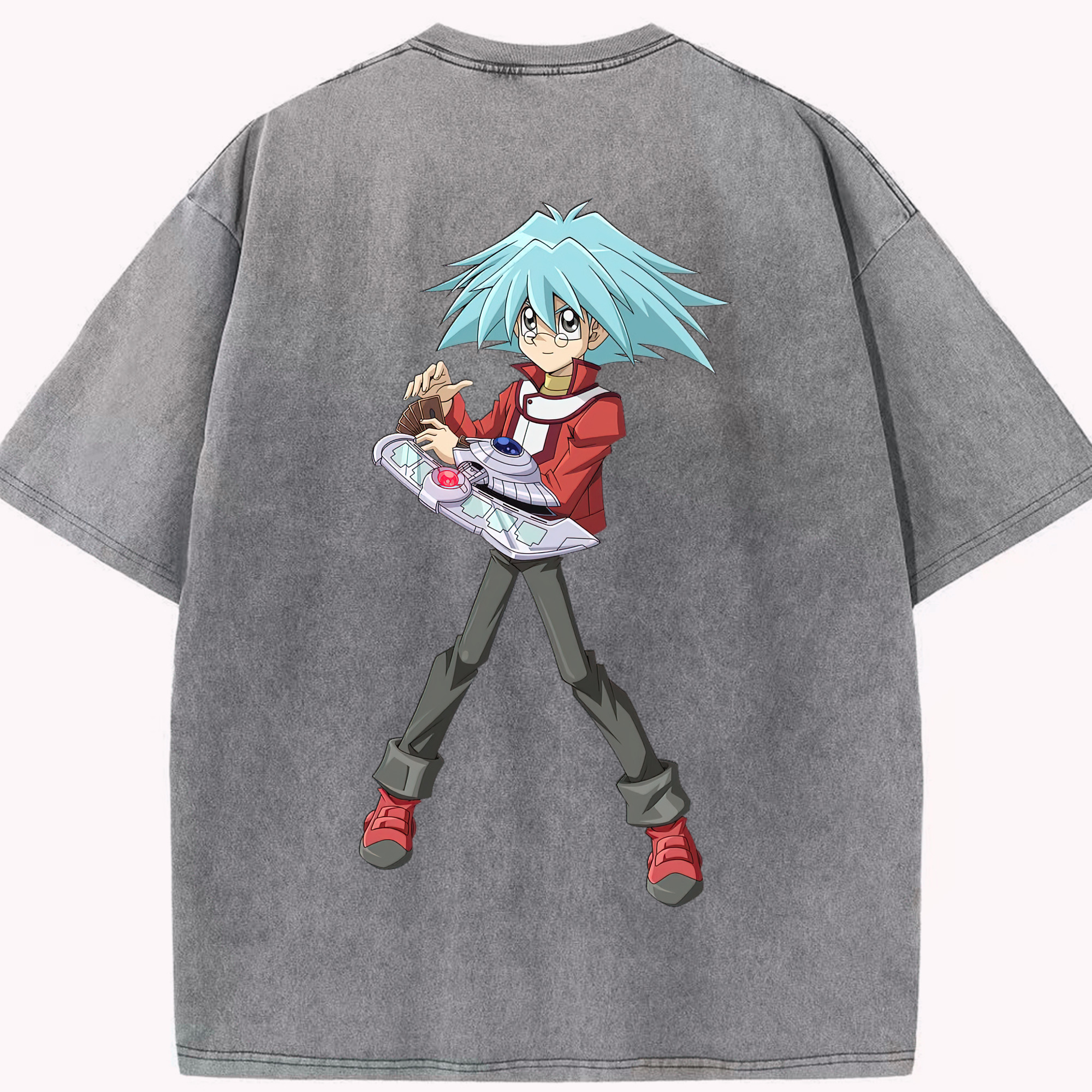 （画像用） 遊☆戯☆王 Yu-Gi-Oh! 綿100% ヴィンテージ風 半袖Tシャツ（背面プリント）