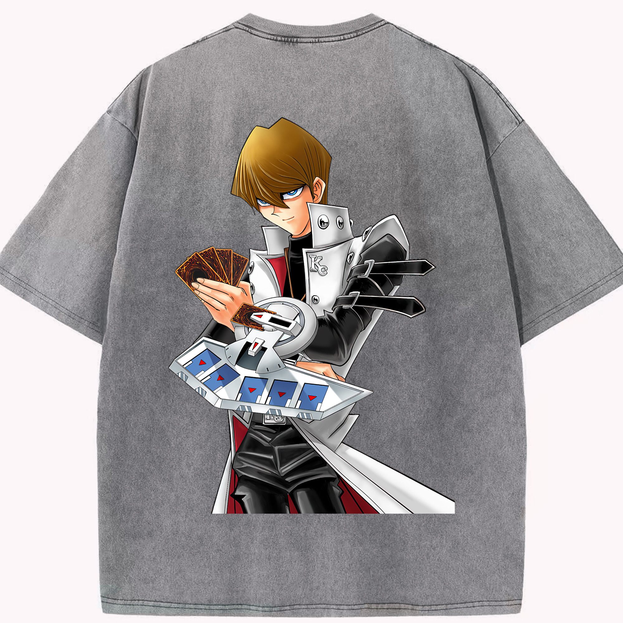 （画像用） 遊☆戯☆王 Yu-Gi-Oh! 綿100% ヴィンテージ風 半袖Tシャツ（背面プリント）