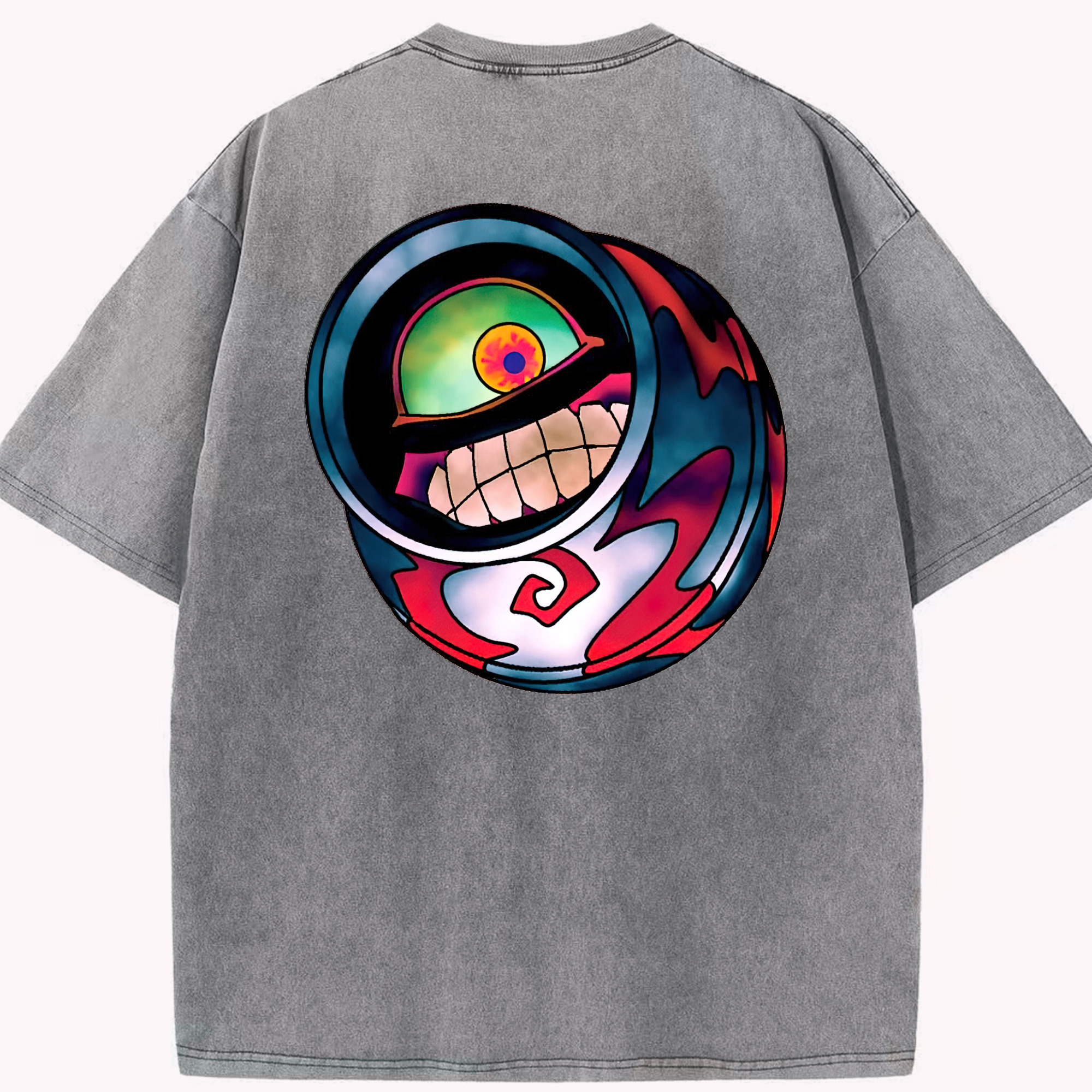 （画像用） 遊☆戯☆王 Yu-Gi-Oh! 綿100% ヴィンテージ風 半袖Tシャツ（背面プリント）