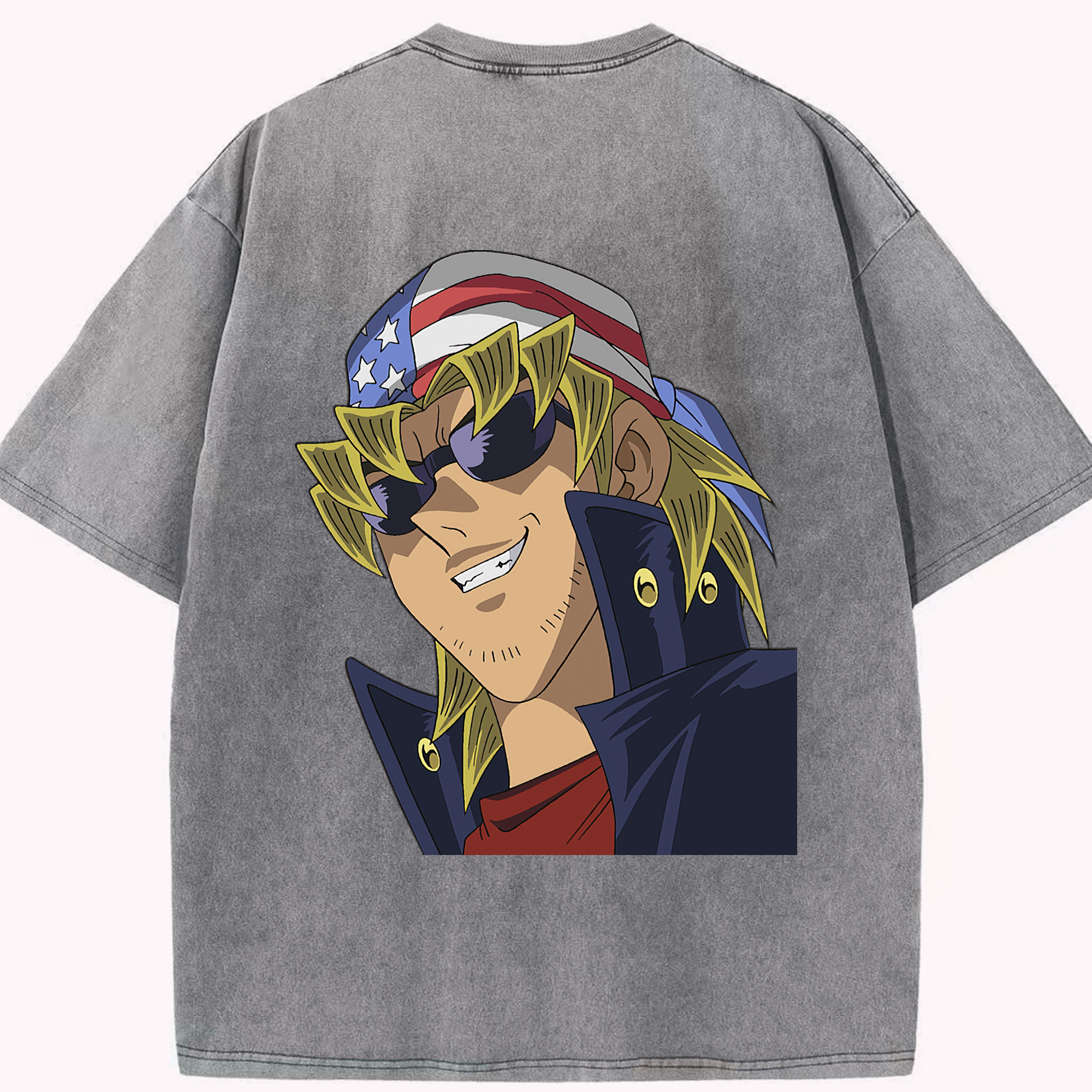 （画像用） 遊☆戯☆王 Yu-Gi-Oh! 綿100% ヴィンテージ風 半袖Tシャツ（背面プリント）