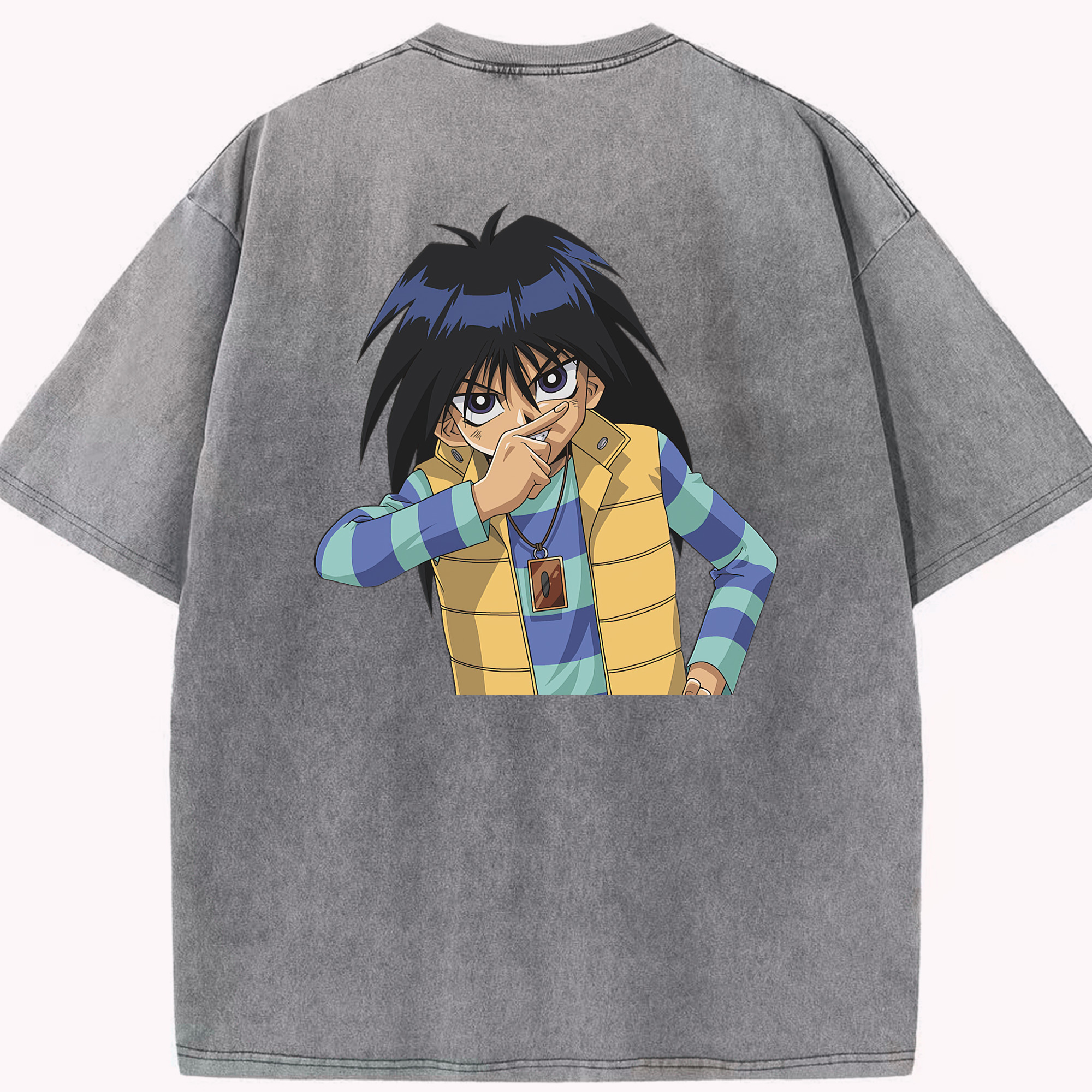 （画像用） 遊☆戯☆王 Yu-Gi-Oh! 綿100% ヴィンテージ風 半袖Tシャツ（背面プリント）