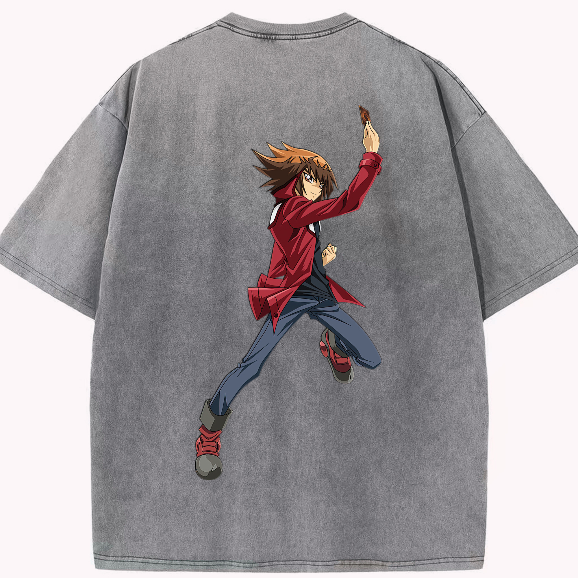 （画像用） 遊☆戯☆王 Yu-Gi-Oh! 綿100% ヴィンテージ風 半袖Tシャツ（背面プリント）
