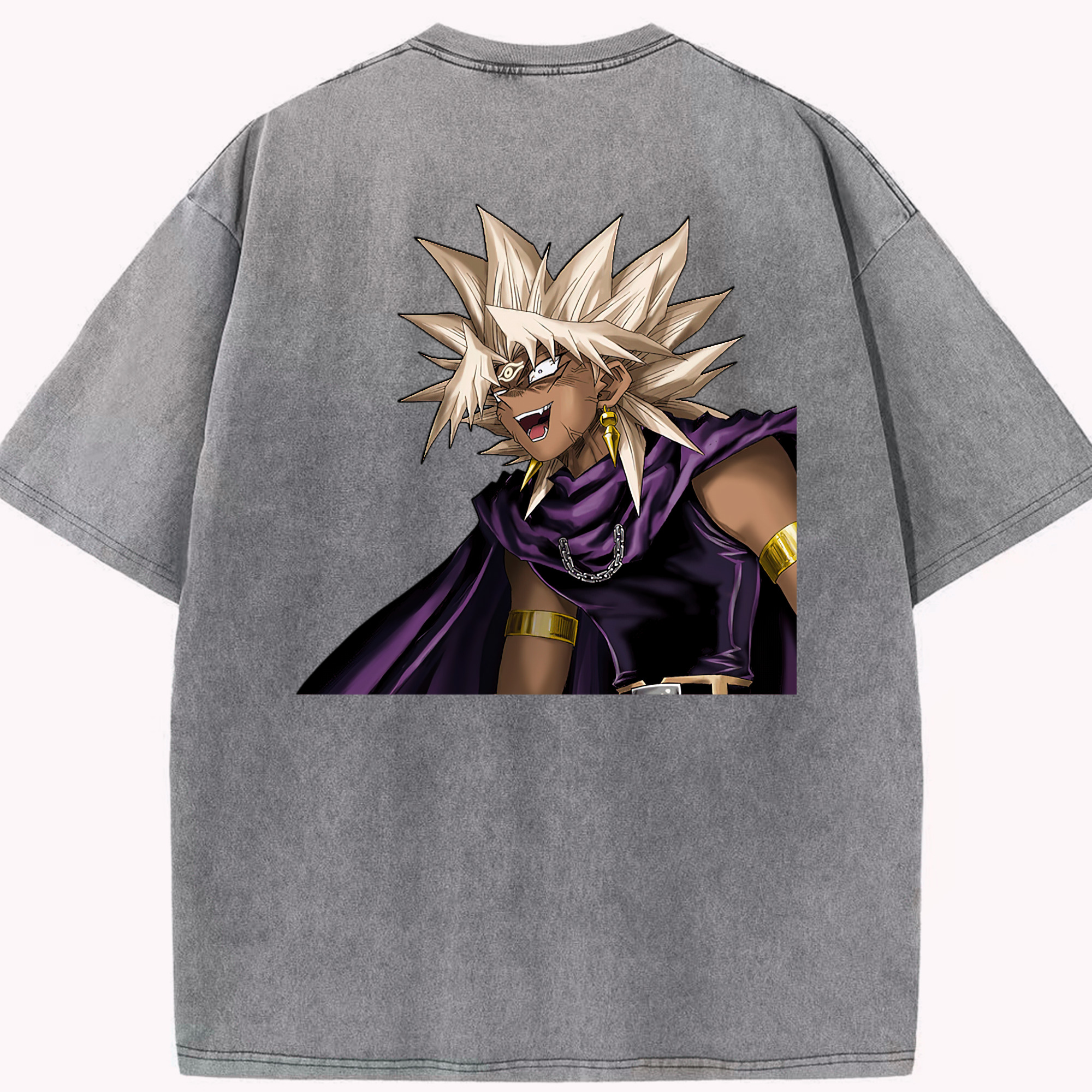 （画像用） 遊☆戯☆王 Yu-Gi-Oh! 綿100% ヴィンテージ風 半袖Tシャツ（背面プリント）