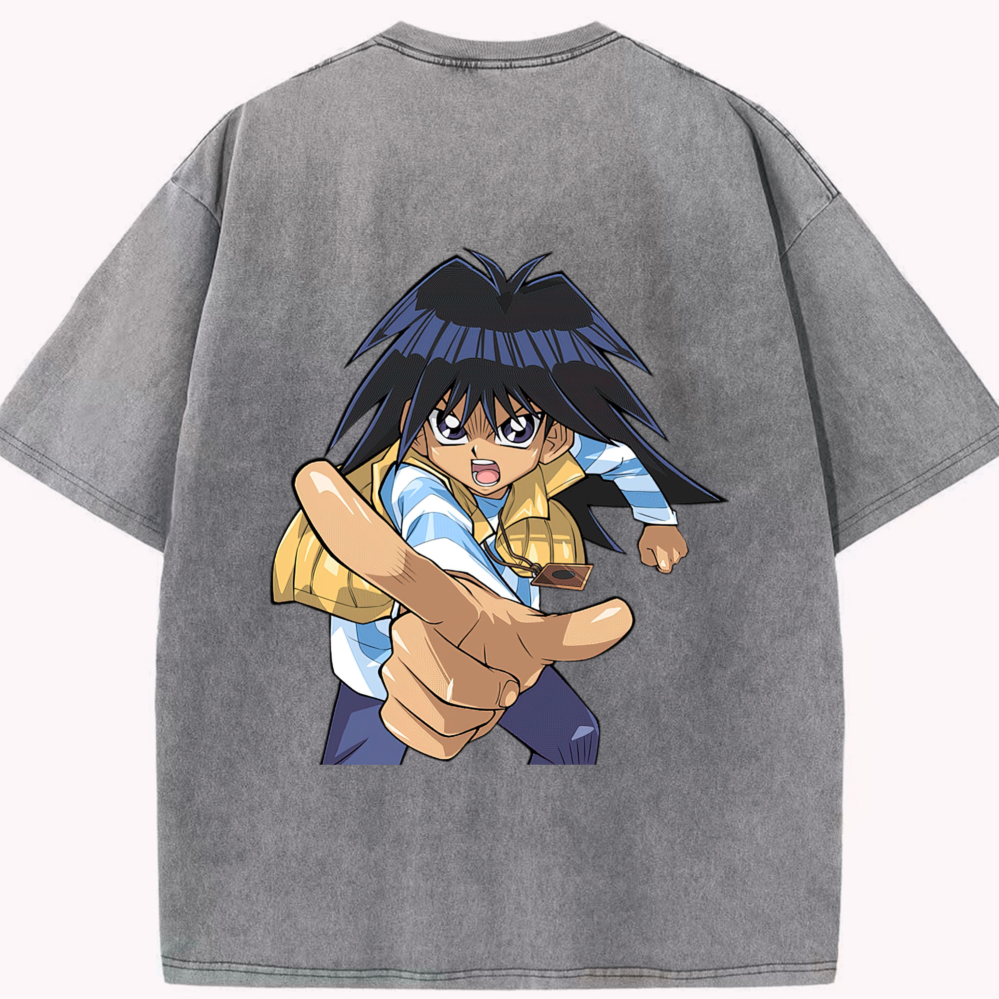 （画像用） 遊☆戯☆王 Yu-Gi-Oh! 綿100% ヴィンテージ風 半袖Tシャツ（背面プリント）