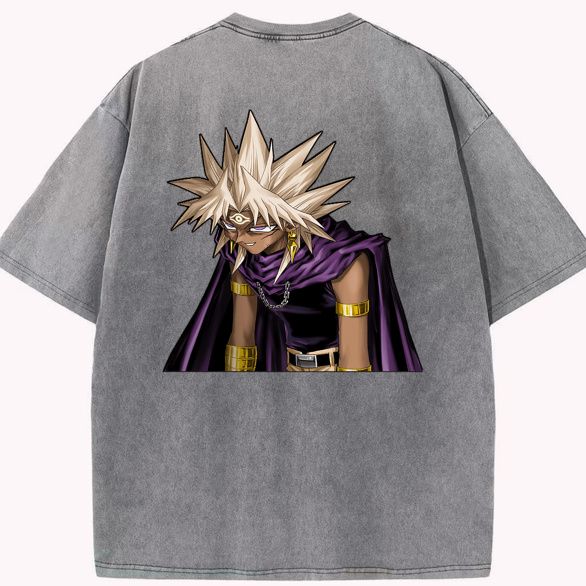 （画像用） 遊☆戯☆王 Yu-Gi-Oh! 綿100% ヴィンテージ風 半袖Tシャツ（背面プリント）