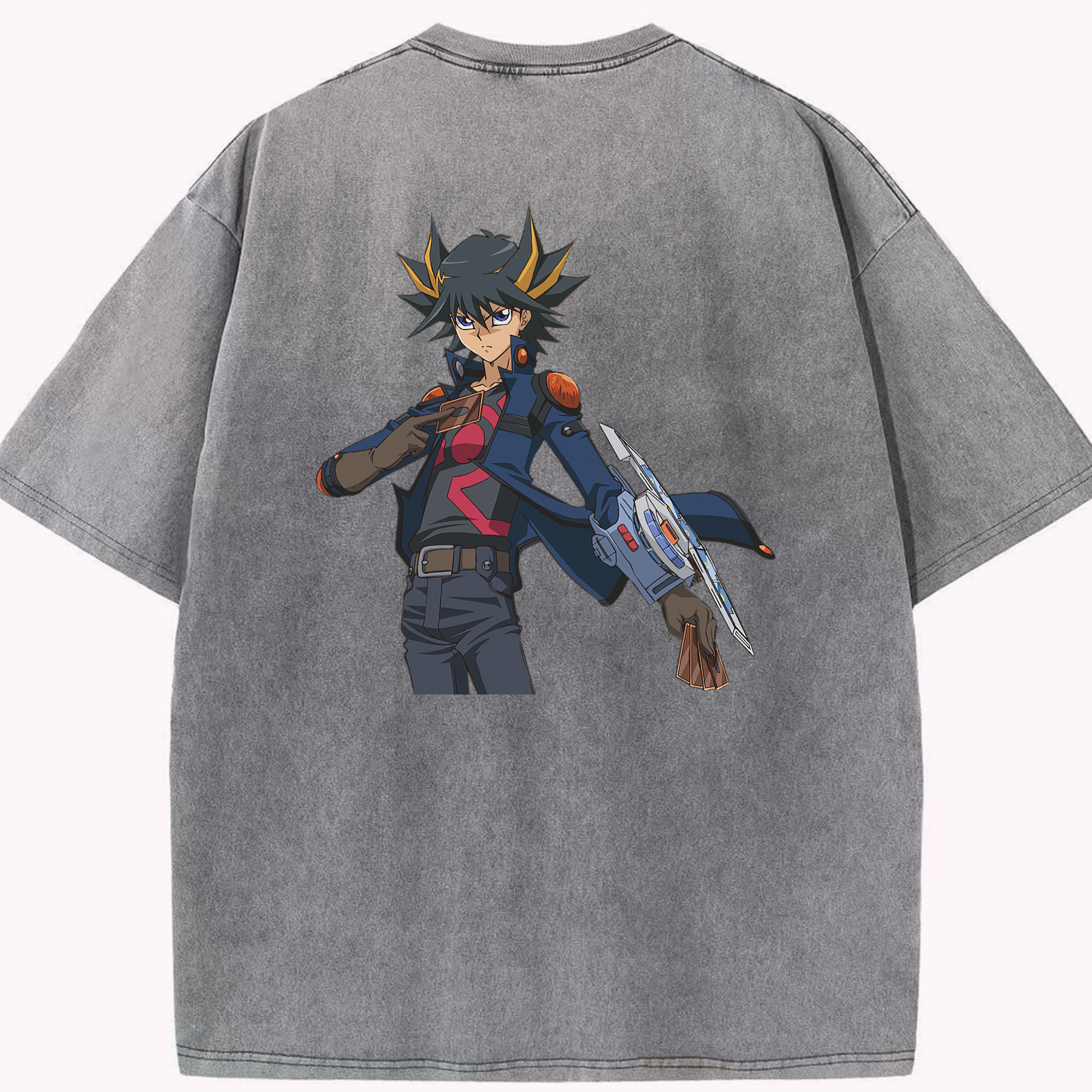 （画像用） 遊☆戯☆王 Yu-Gi-Oh! 綿100% ヴィンテージ風 半袖Tシャツ（背面プリント）