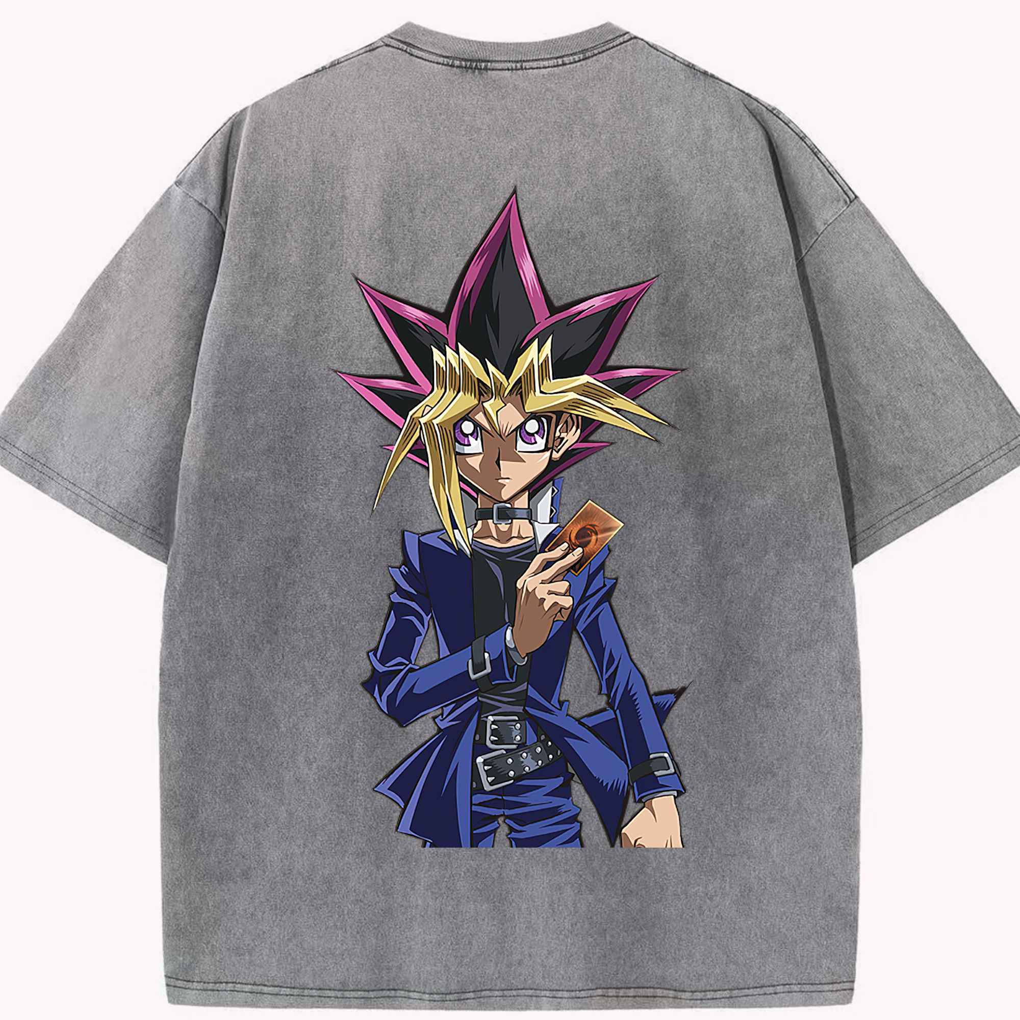 （画像用） 遊☆戯☆王 Yu-Gi-Oh! 綿100% ヴィンテージ風 半袖Tシャツ（背面プリント）