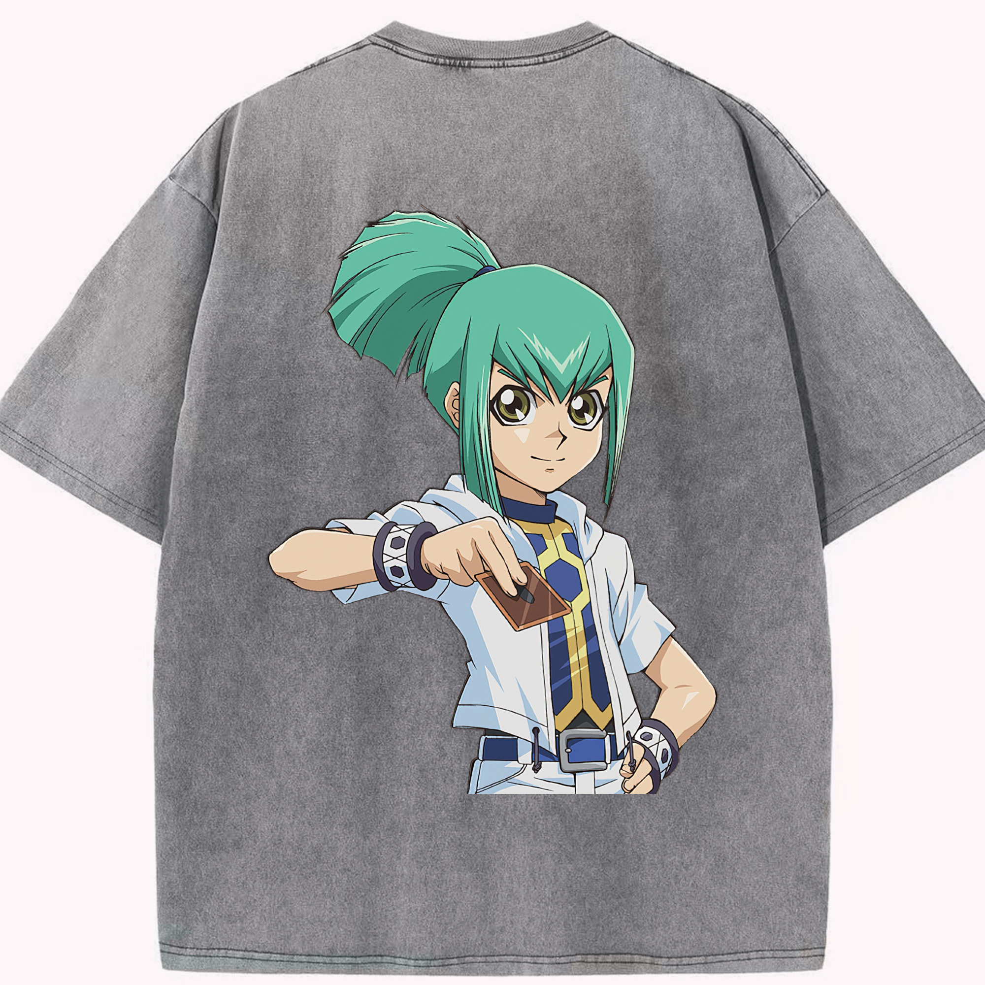 （画像用） 遊☆戯☆王 Yu-Gi-Oh! 綿100% ヴィンテージ風 半袖Tシャツ（背面プリント）