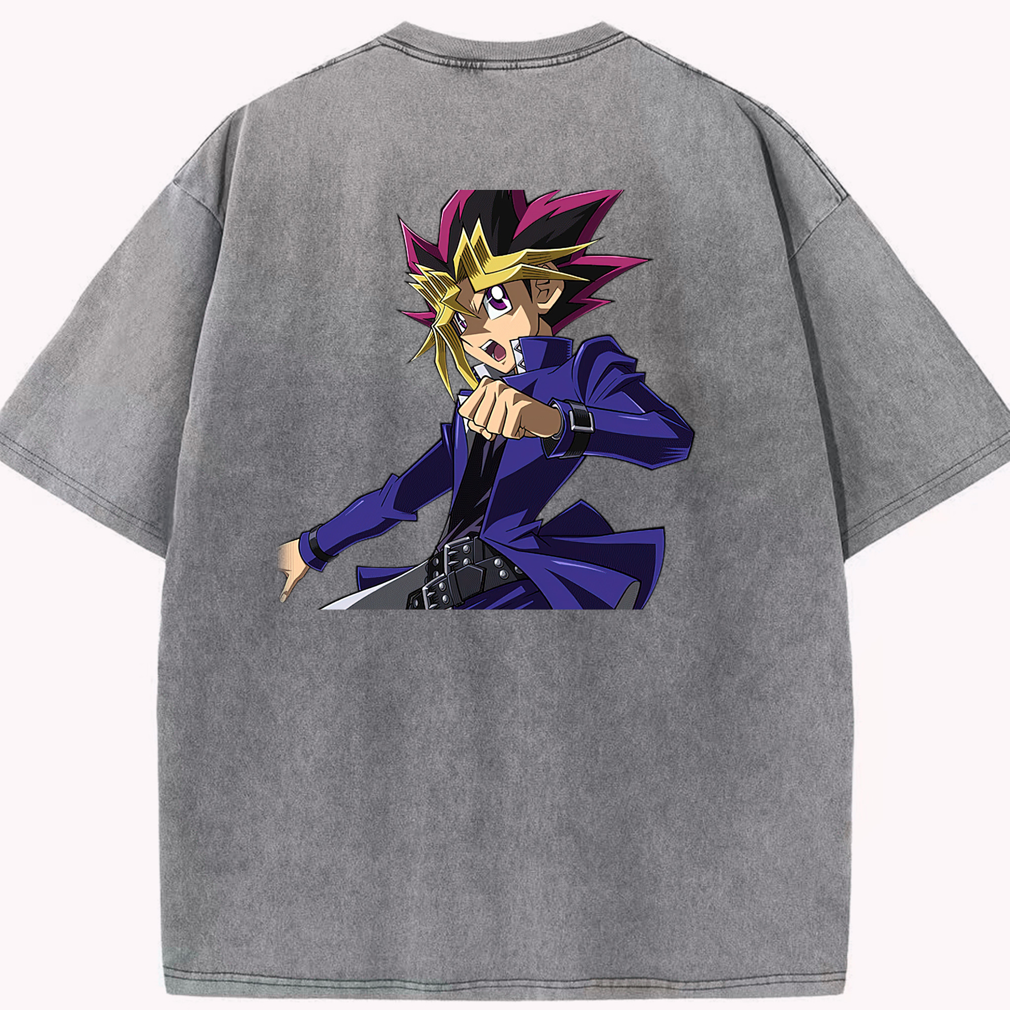 （画像用） 遊☆戯☆王 Yu-Gi-Oh! 綿100% ヴィンテージ風 半袖Tシャツ（背面プリント）