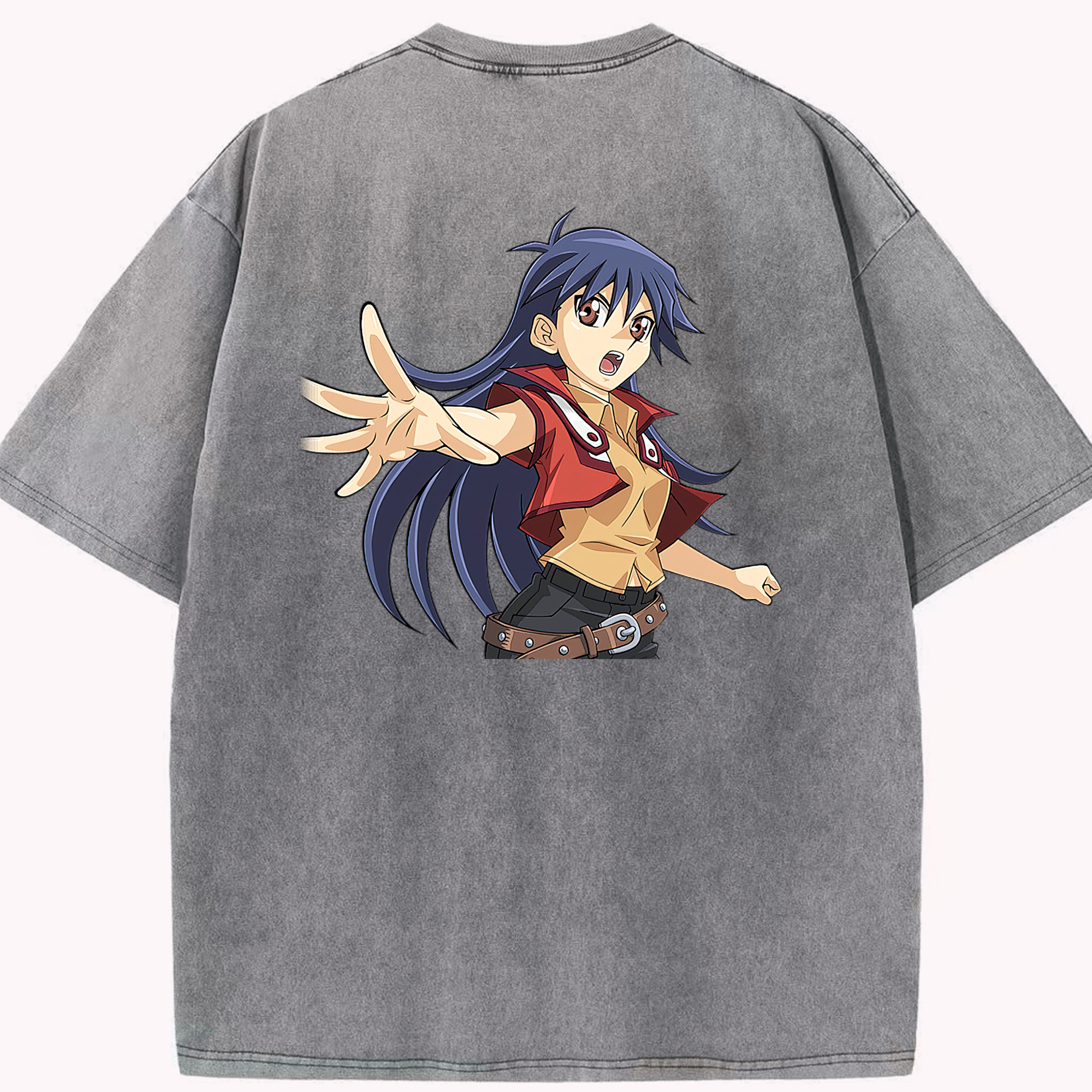 （画像用） 遊☆戯☆王 Yu-Gi-Oh! 綿100% ヴィンテージ風 半袖Tシャツ（背面プリント）