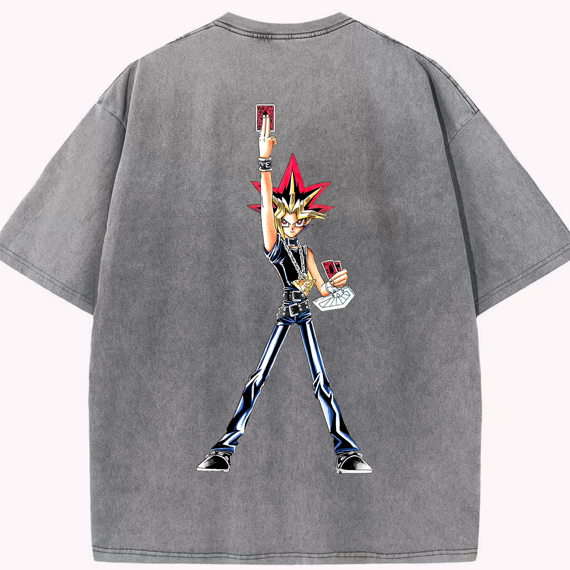 （画像用） 遊☆戯☆王 Yu-Gi-Oh! 綿100% ヴィンテージ風 半袖Tシャツ（背面プリント）