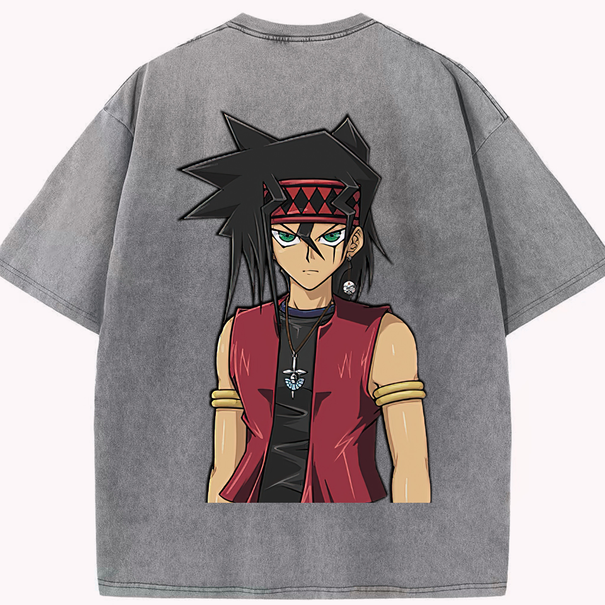 （画像用） 遊☆戯☆王 Yu-Gi-Oh! 綿100% ヴィンテージ風 半袖Tシャツ（背面プリント）
