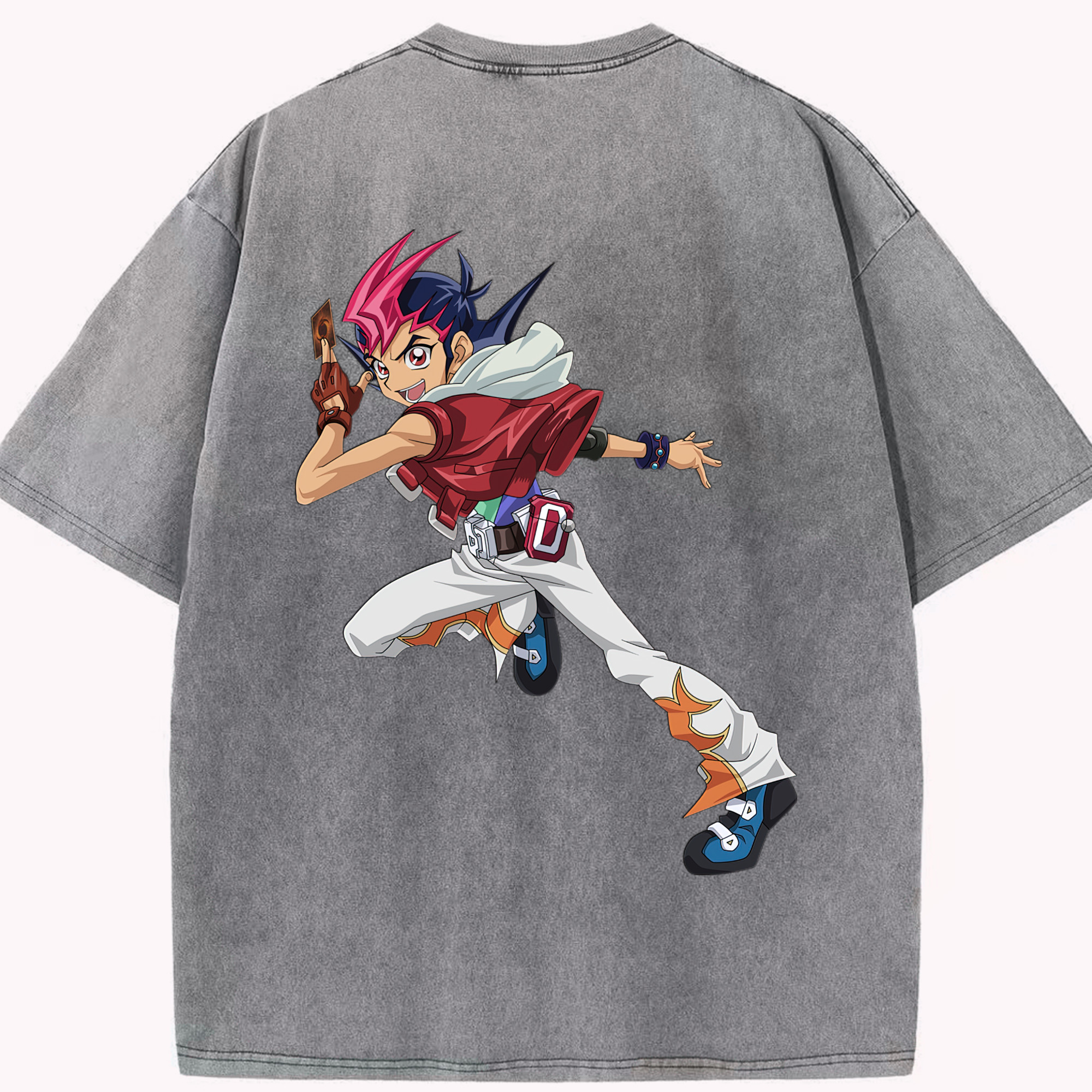 （画像用） 遊☆戯☆王 Yu-Gi-Oh! 綿100% ヴィンテージ風 半袖Tシャツ（背面プリント）