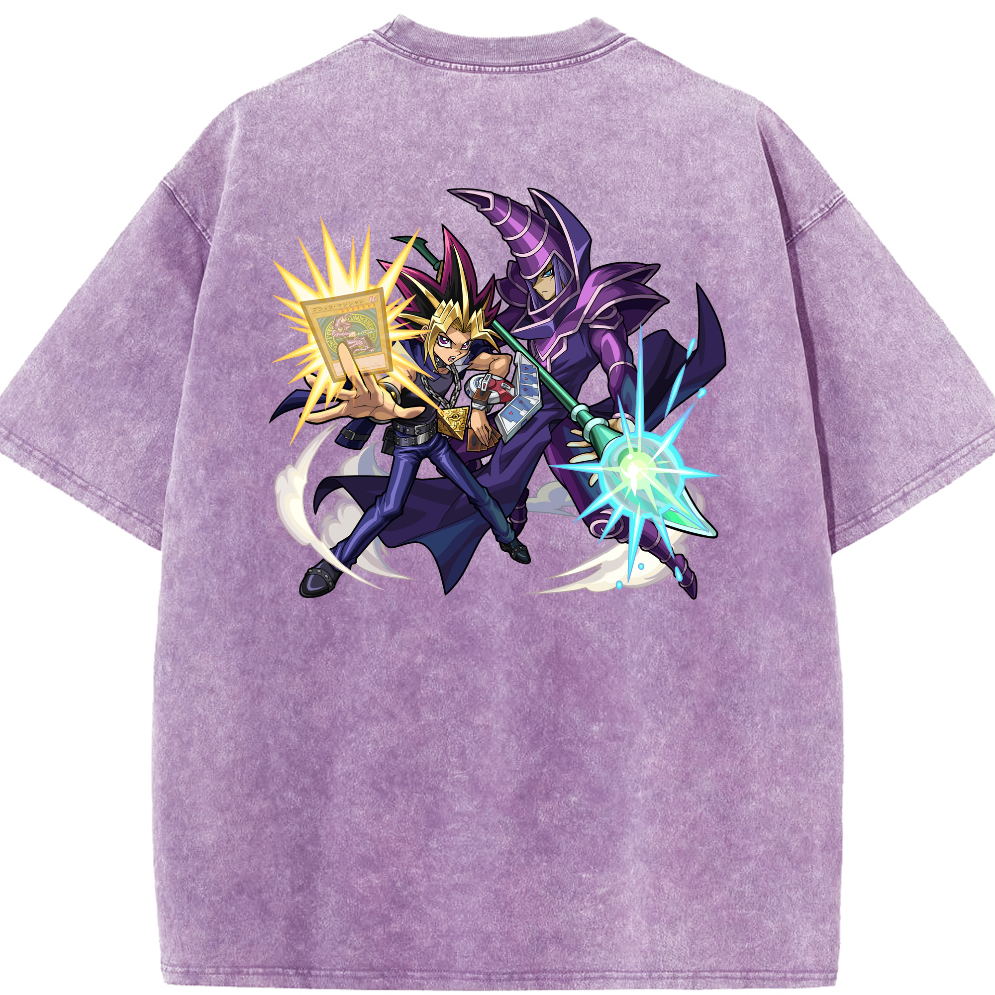 （画像用） 遊☆戯☆王 Yu-Gi-Oh! 綿100% ヴィンテージ風 半袖Tシャツ（背面プリント）