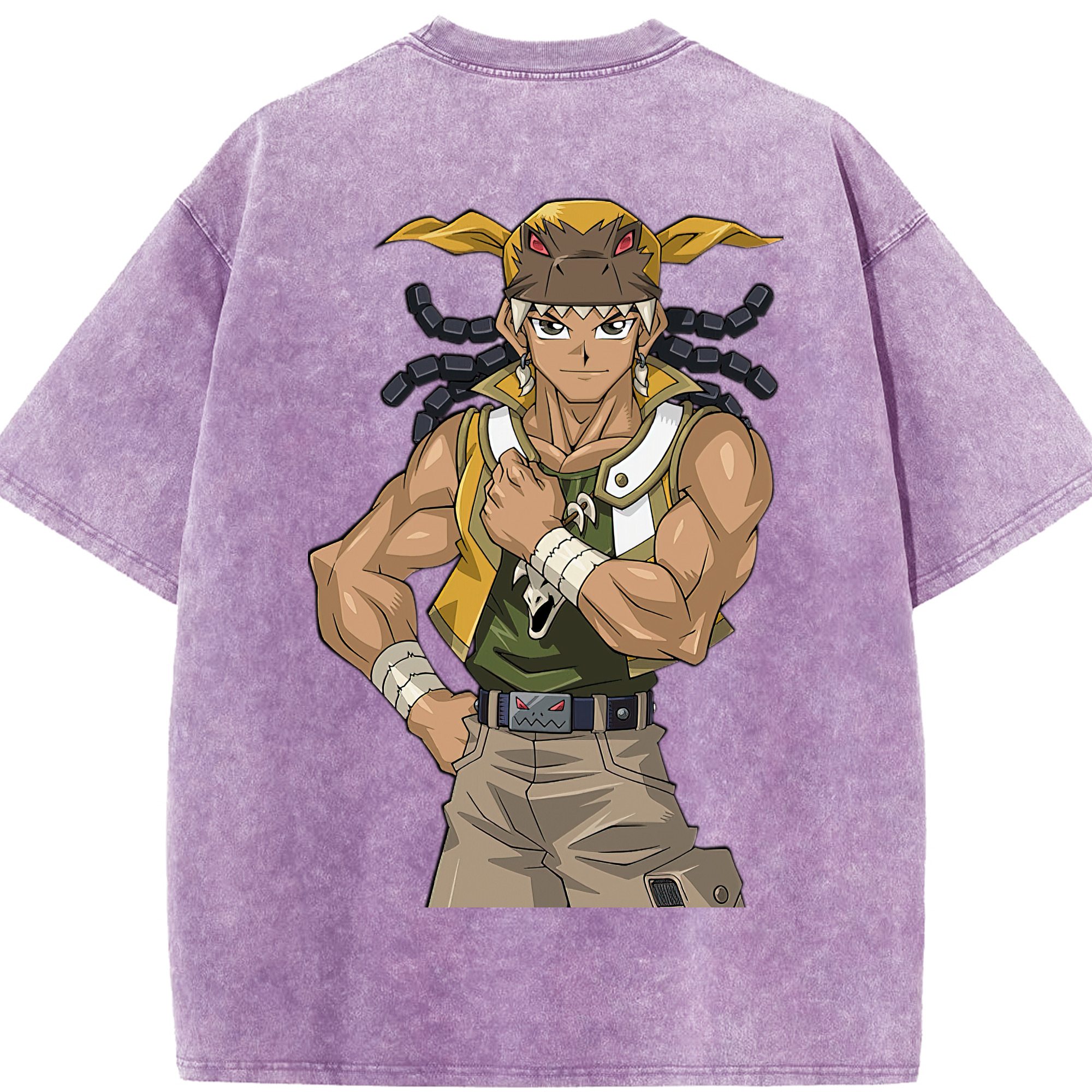 （画像用） 遊☆戯☆王 Yu-Gi-Oh! 綿100% ヴィンテージ風 半袖Tシャツ（背面プリント）