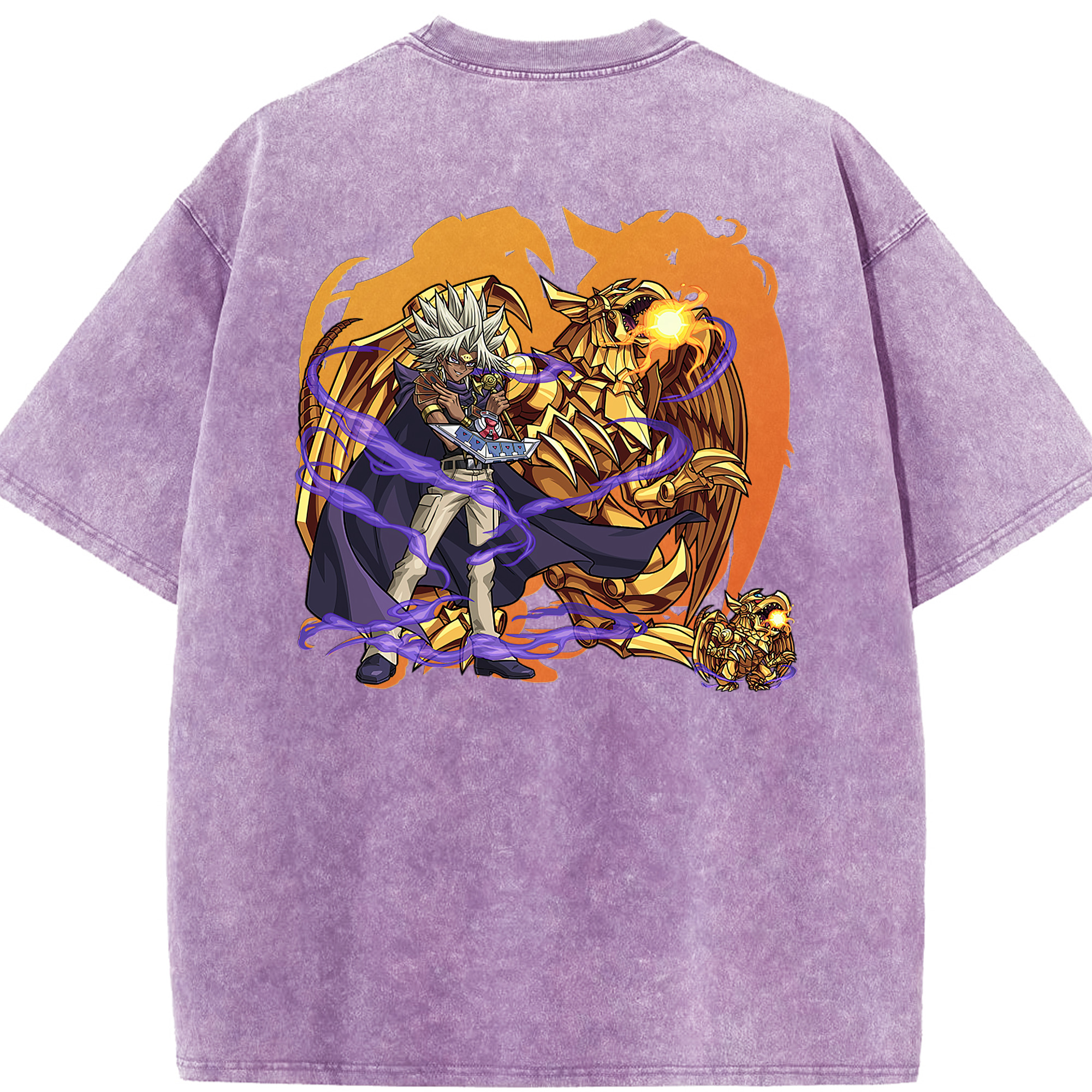 （画像用） 遊☆戯☆王 Yu-Gi-Oh! 綿100% ヴィンテージ風 半袖Tシャツ（背面プリント）