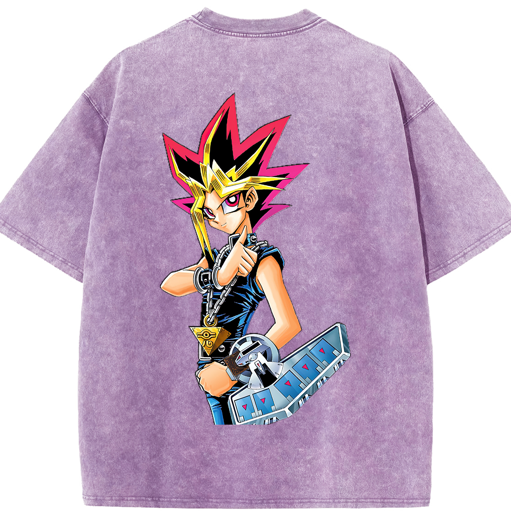 （画像用） 遊☆戯☆王 Yu-Gi-Oh! 綿100% ヴィンテージ風 半袖Tシャツ（背面プリント）