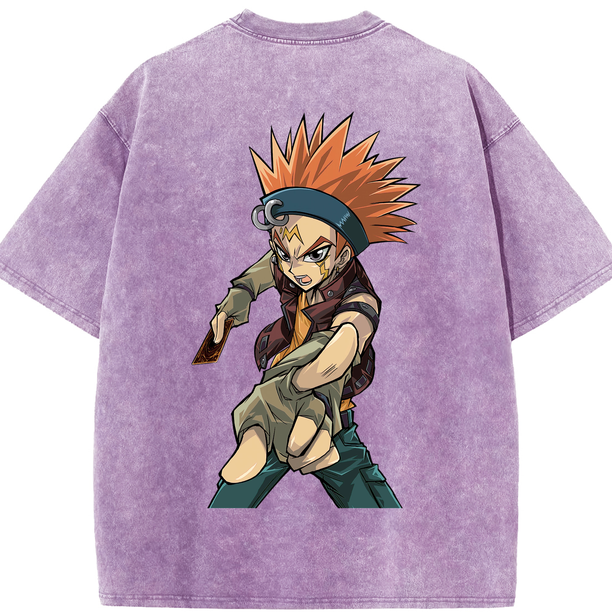 （画像用） 遊☆戯☆王 Yu-Gi-Oh! 綿100% ヴィンテージ風 半袖Tシャツ（背面プリント）