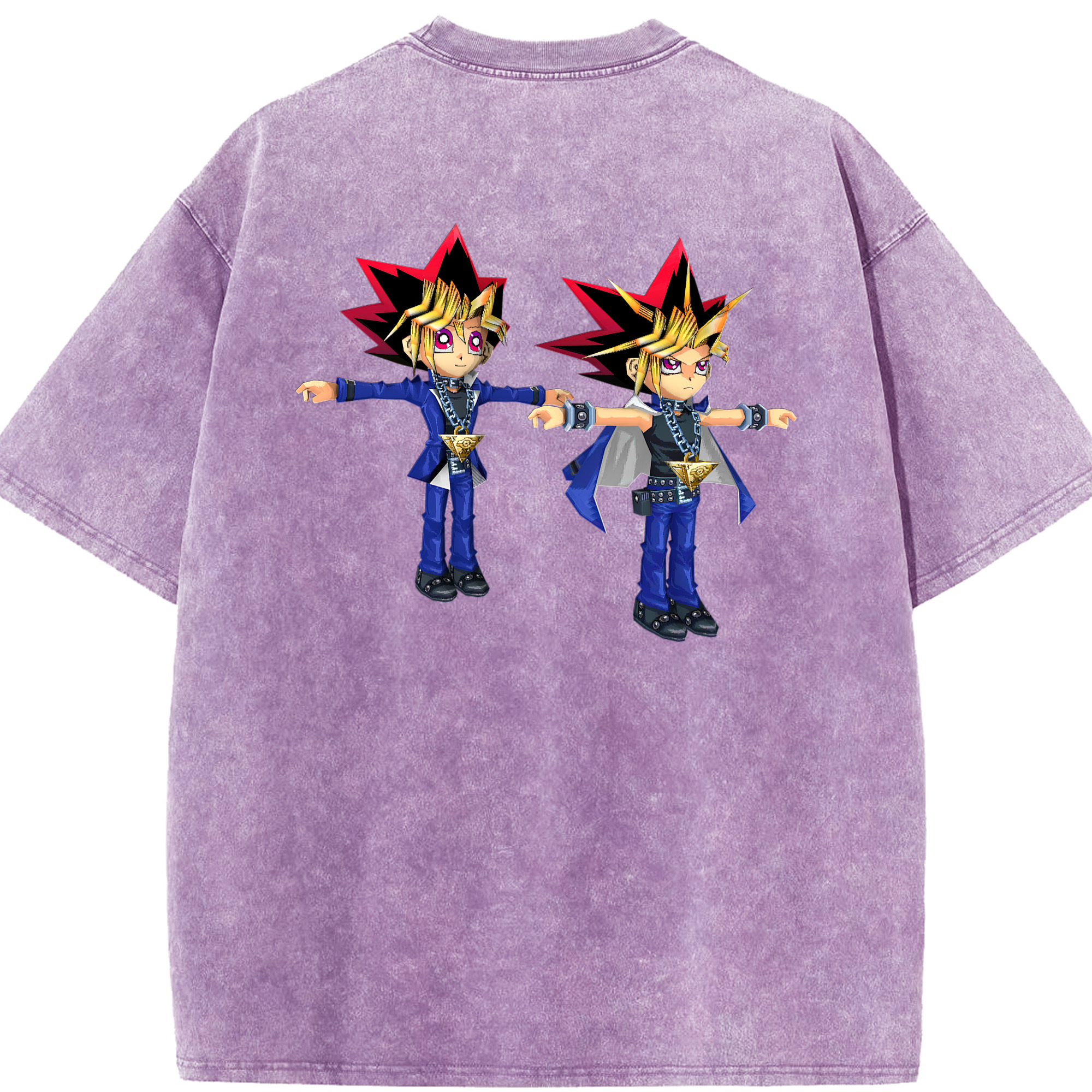（画像用） 遊☆戯☆王 Yu-Gi-Oh! 綿100% ヴィンテージ風 半袖Tシャツ（背面プリント）