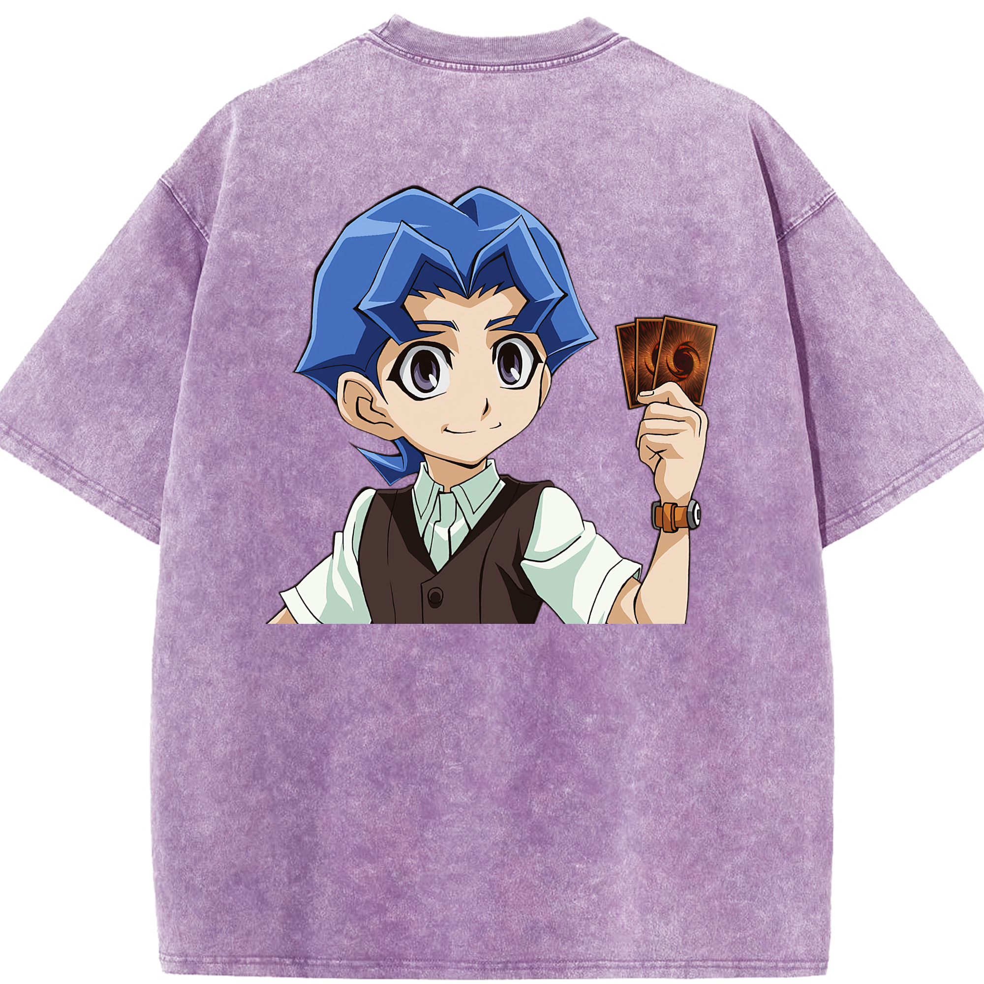 （画像用） 遊☆戯☆王 Yu-Gi-Oh! 綿100% ヴィンテージ風 半袖Tシャツ（背面プリント）