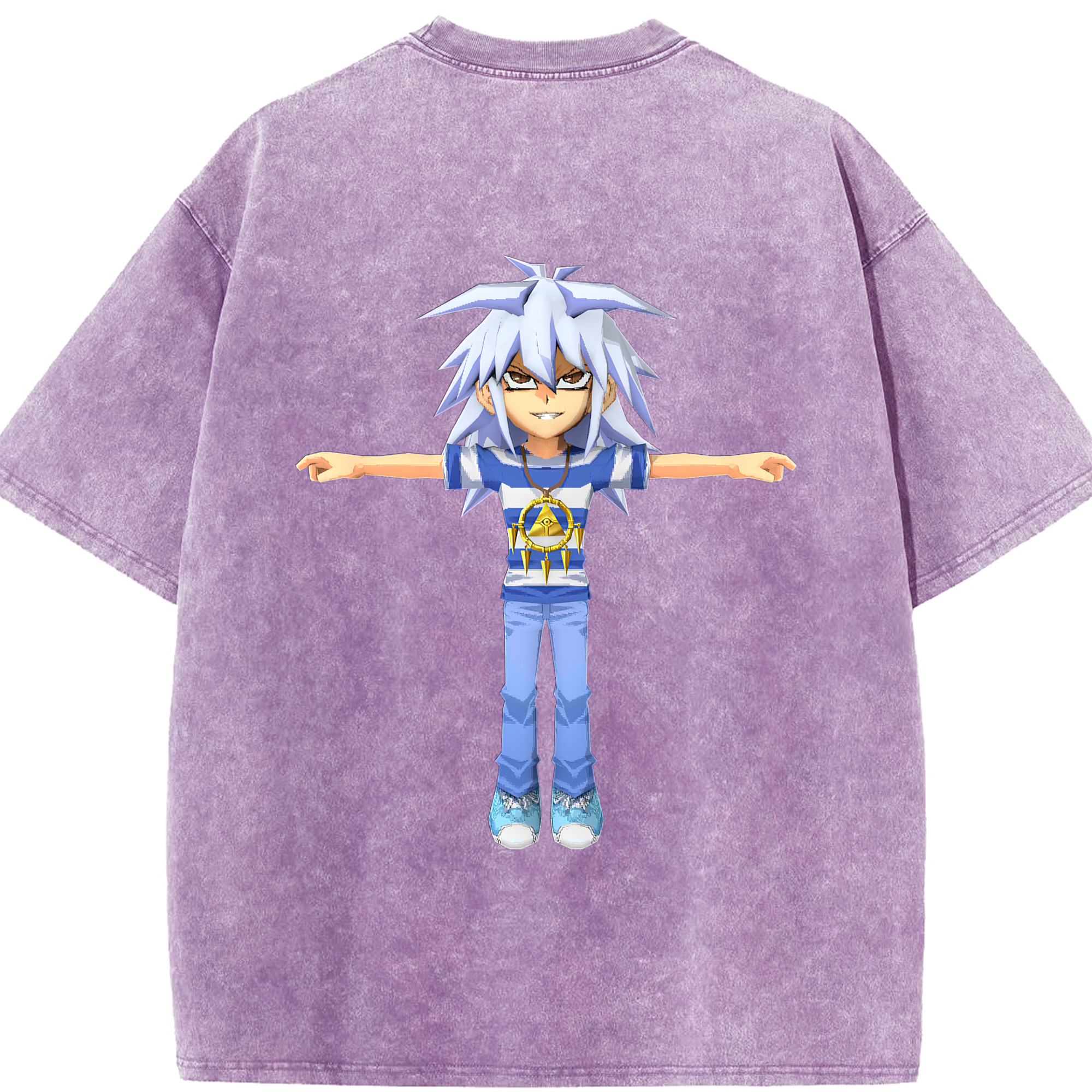 （画像用） 遊☆戯☆王 Yu-Gi-Oh! 綿100% ヴィンテージ風 半袖Tシャツ（背面プリント）
