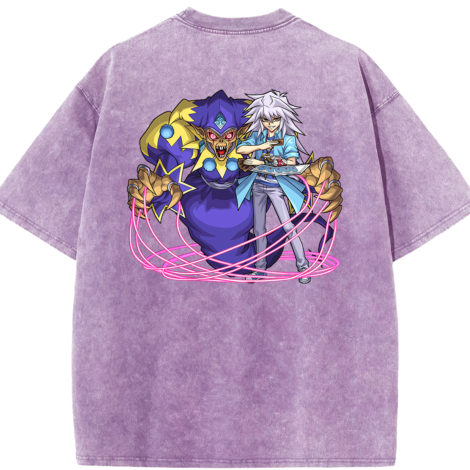 （画像用） 遊☆戯☆王 Yu-Gi-Oh! 綿100% ヴィンテージ風 半袖Tシャツ（背面プリント）