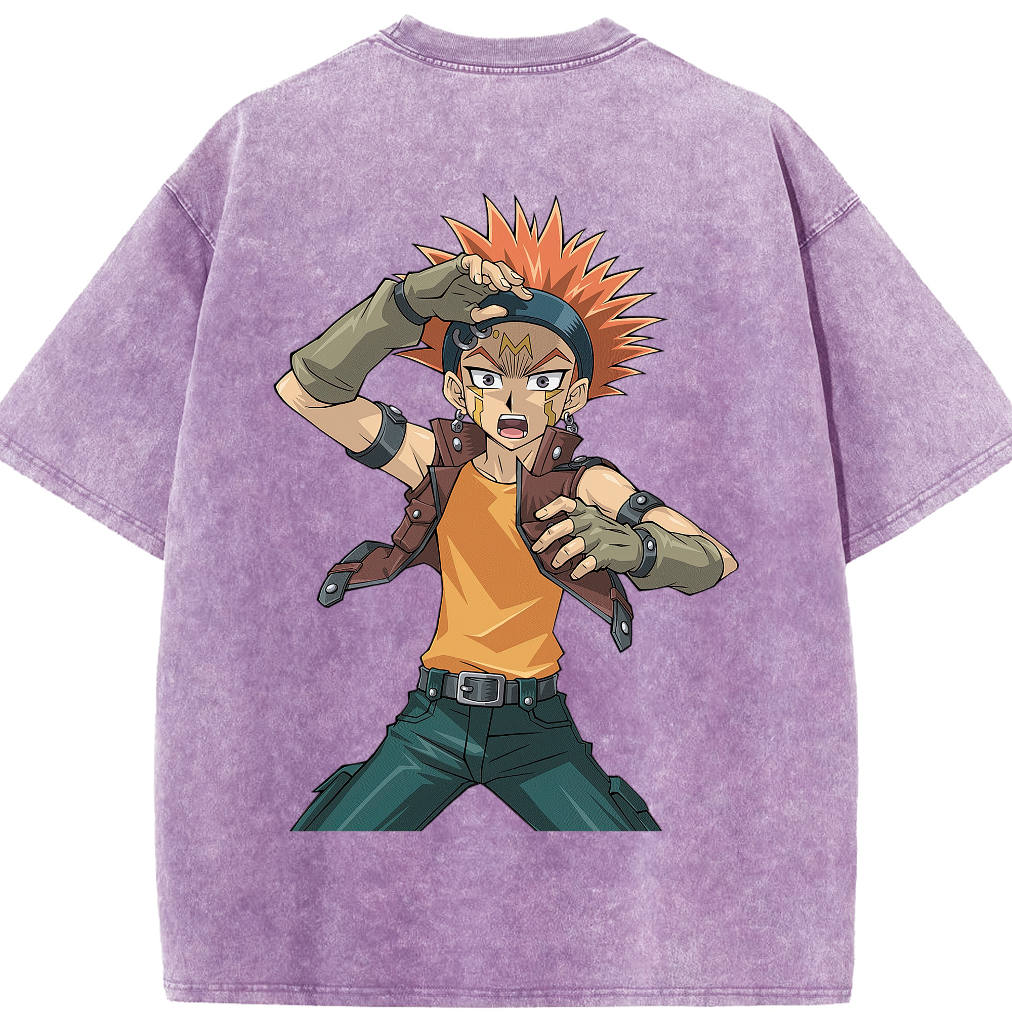 （画像用） 遊☆戯☆王 Yu-Gi-Oh! 綿100% ヴィンテージ風 半袖Tシャツ（背面プリント）