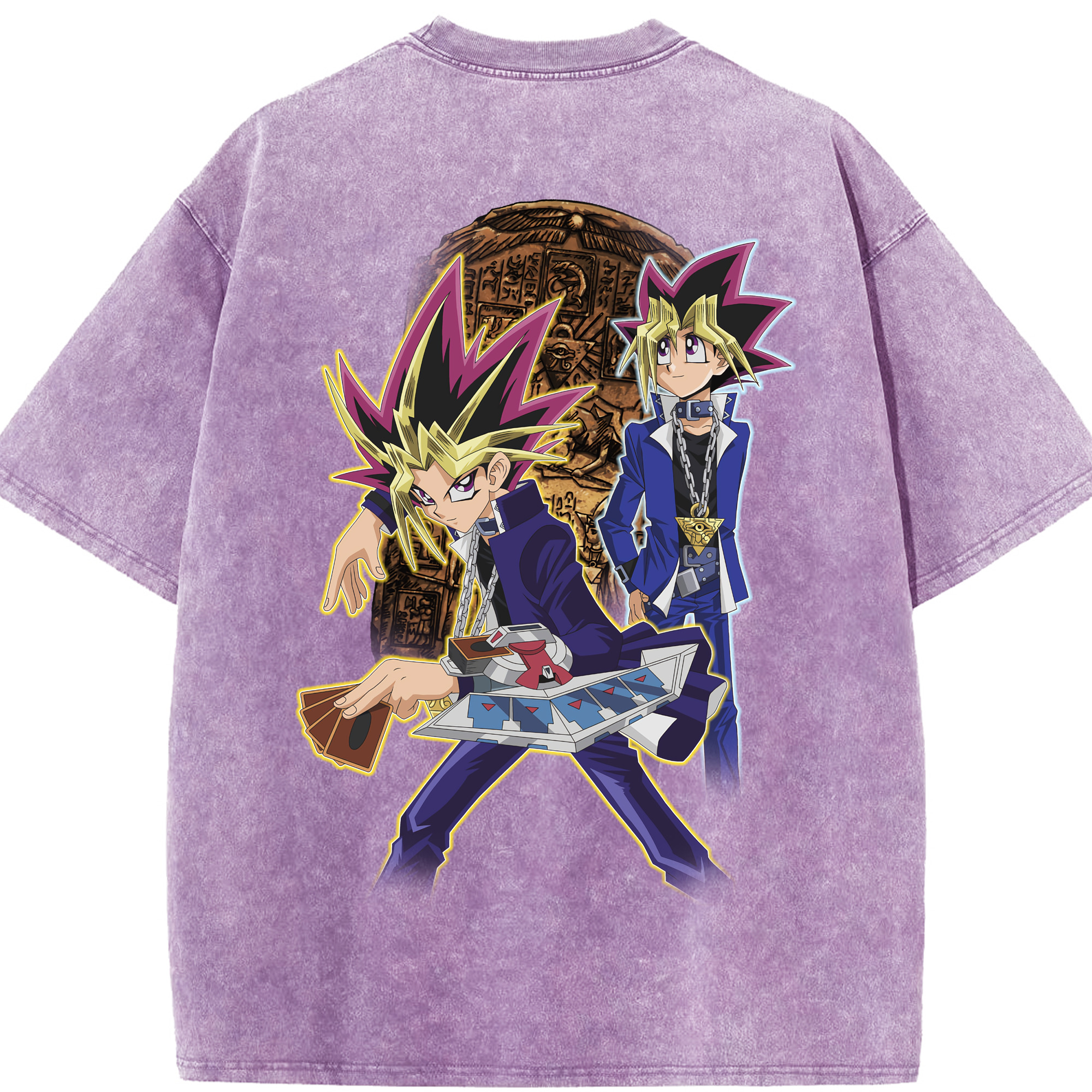 （画像用） 遊☆戯☆王 Yu-Gi-Oh! 綿100% ヴィンテージ風 半袖Tシャツ（背面プリント）