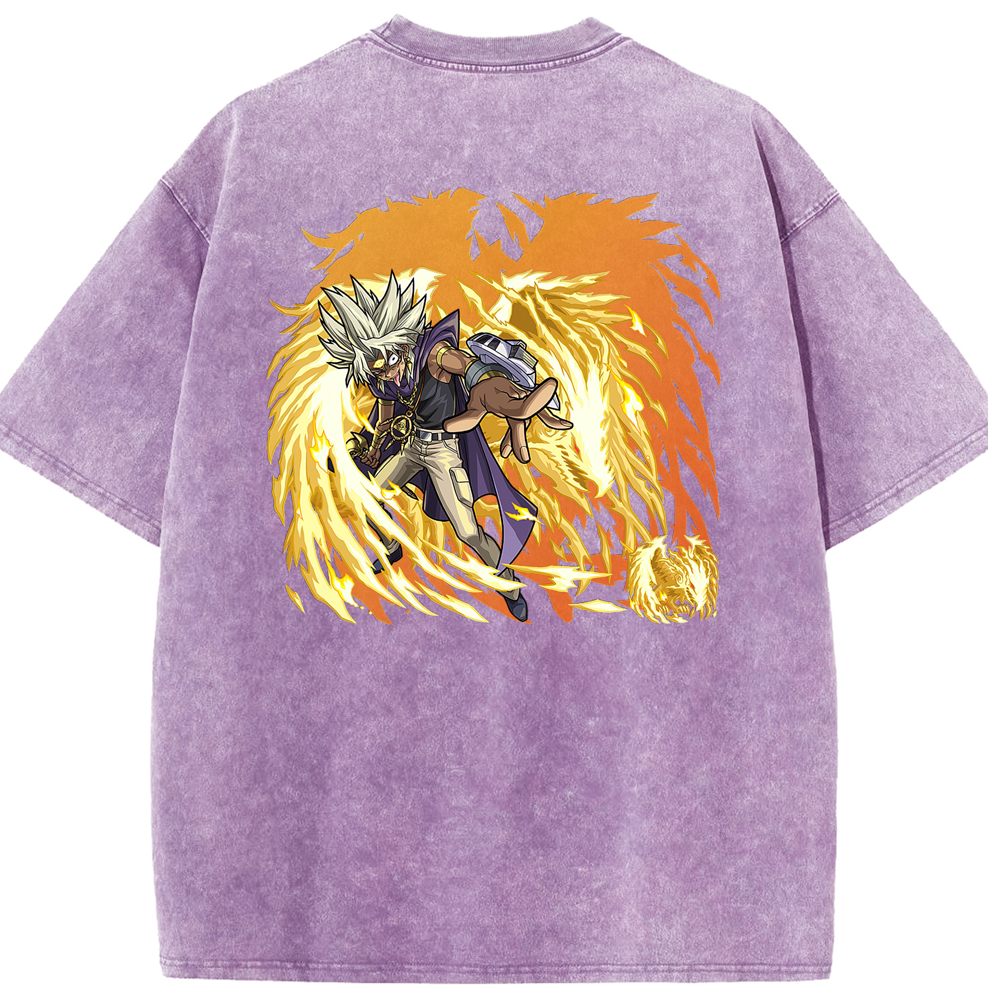 （画像用） 遊☆戯☆王 Yu-Gi-Oh! 綿100% ヴィンテージ風 半袖Tシャツ（背面プリント）