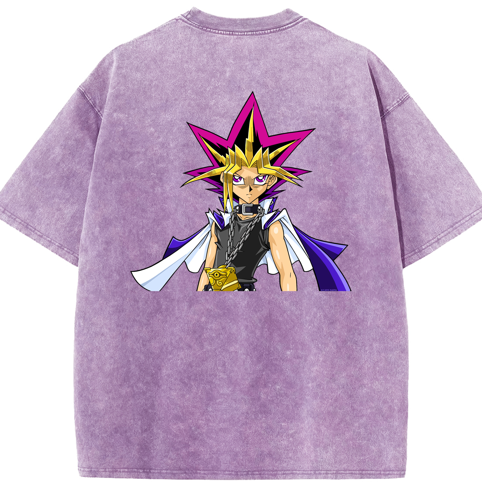 （画像用） 遊☆戯☆王 Yu-Gi-Oh! 綿100% ヴィンテージ風 半袖Tシャツ（背面プリント）