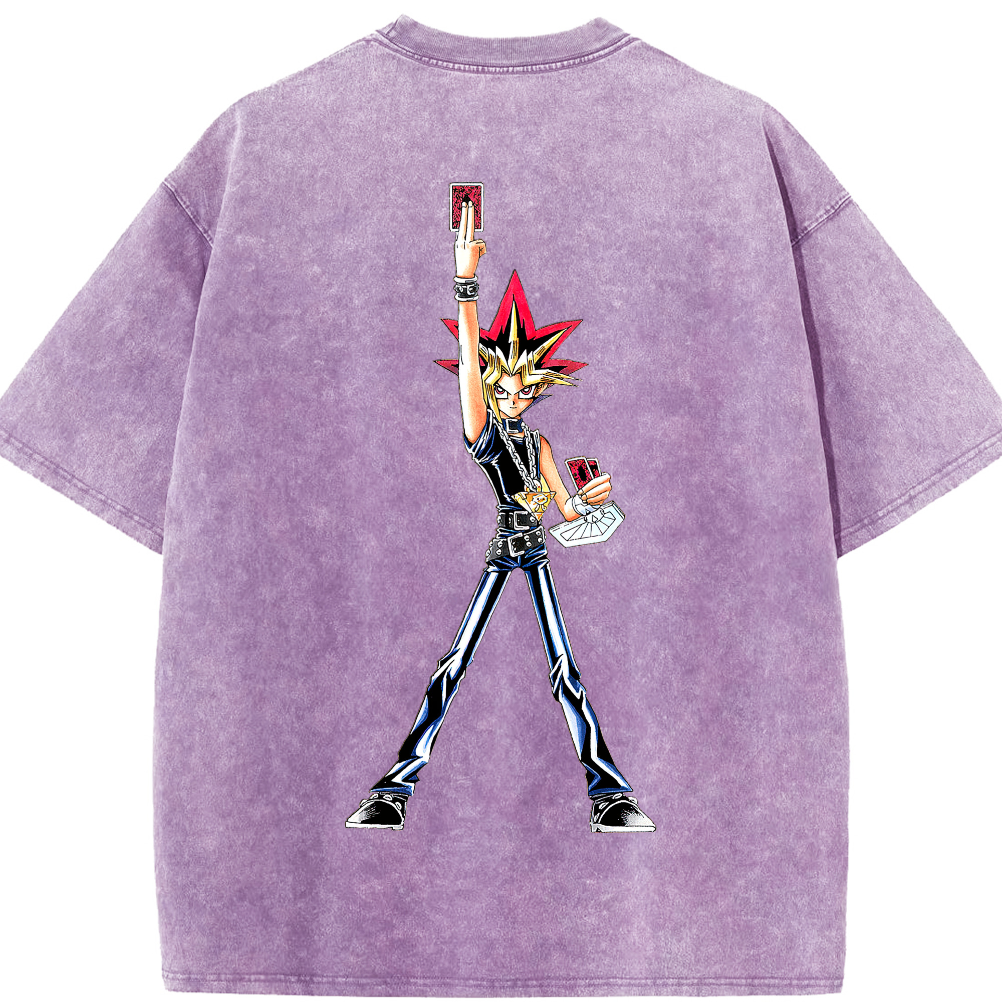 （画像用） 遊☆戯☆王 Yu-Gi-Oh! 綿100% ヴィンテージ風 半袖Tシャツ（背面プリント）