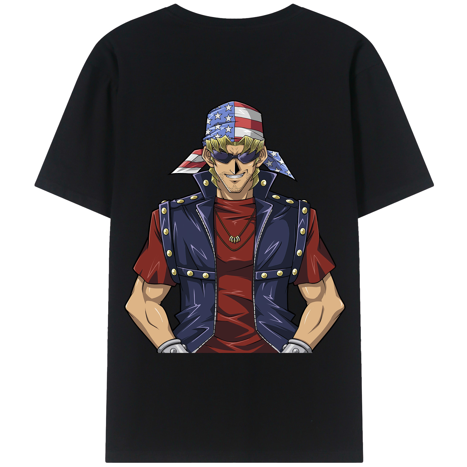 （画像用） 遊☆戯☆王 Yu-Gi-Oh! 綿100％ メンズ半袖Tシャツ（バックプリント） 通気性