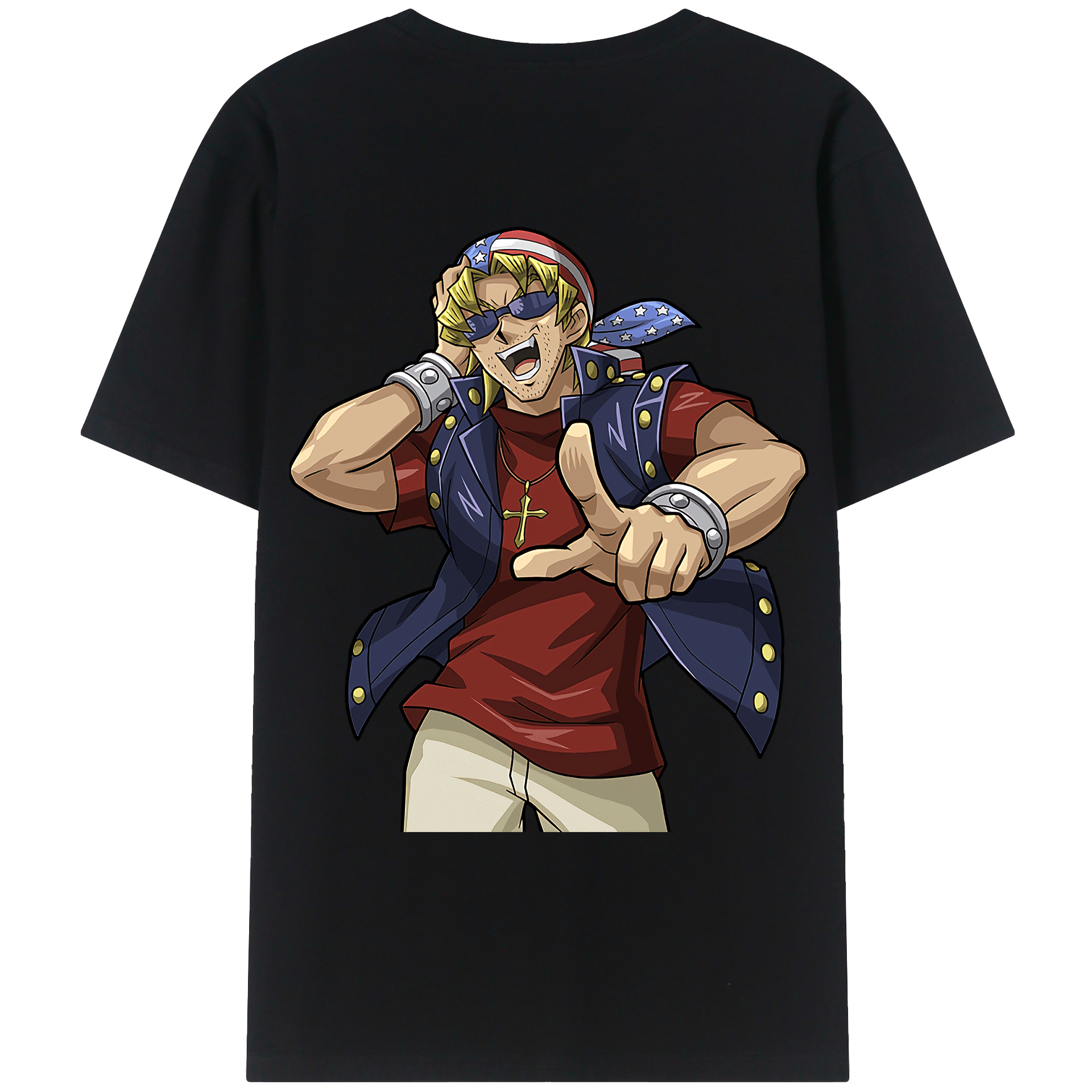 （画像用） 遊☆戯☆王 Yu-Gi-Oh! 綿100％ メンズ半袖Tシャツ（バックプリント） 通気性