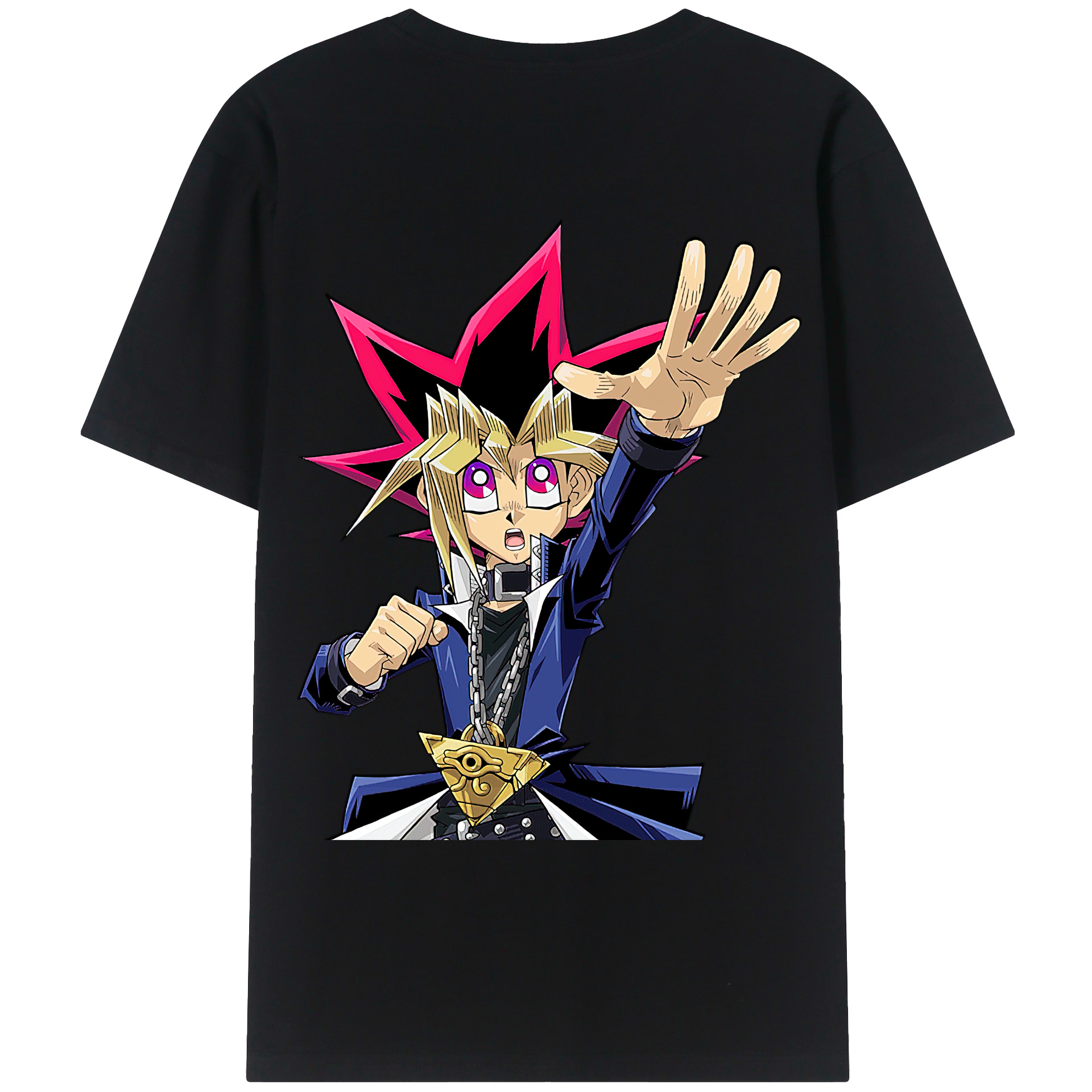 （画像用） 遊☆戯☆王 Yu-Gi-Oh! 綿100％ メンズ半袖Tシャツ（バックプリント） 通気性