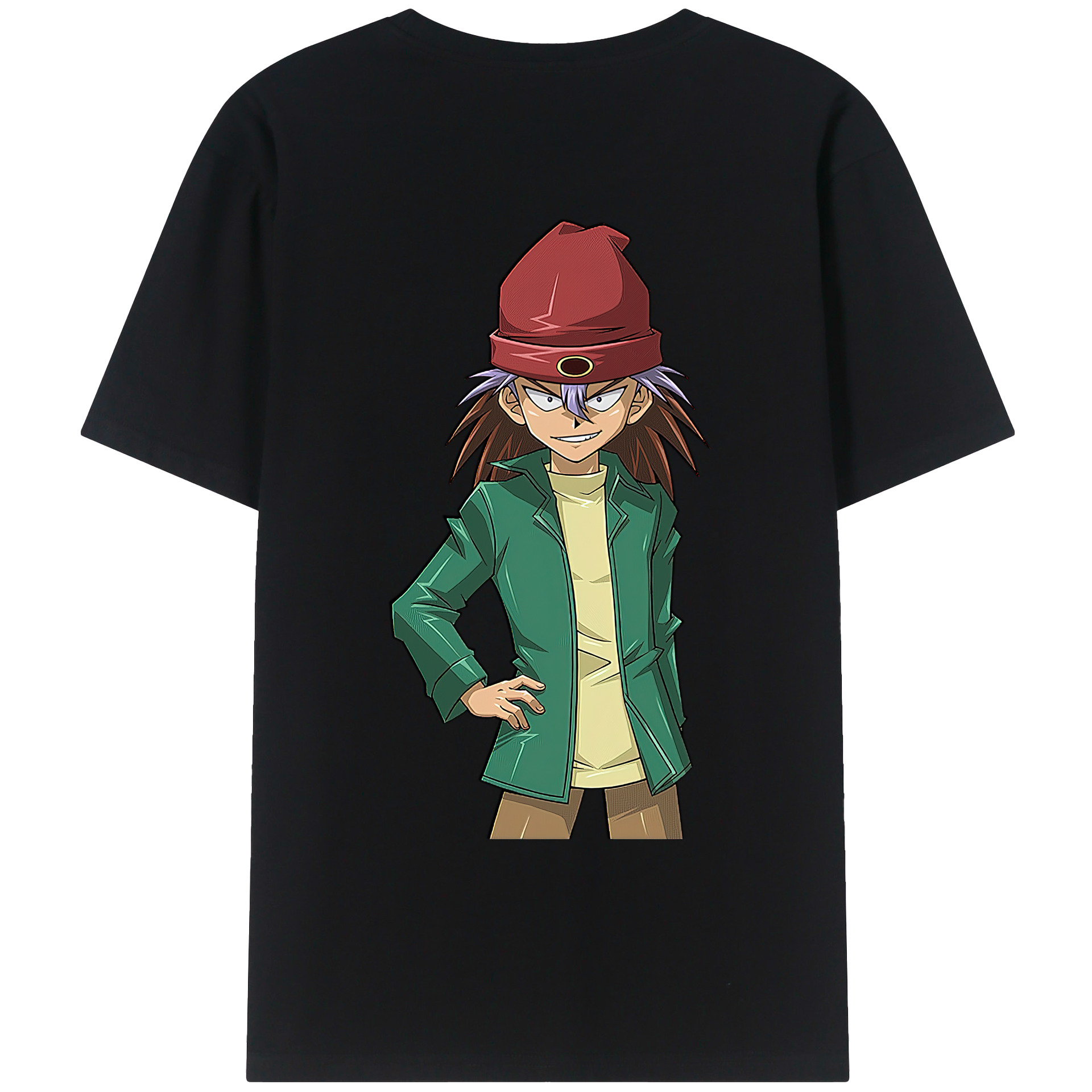 （画像用） 遊☆戯☆王 Yu-Gi-Oh! 綿100％ メンズ半袖Tシャツ（バックプリント） 通気性