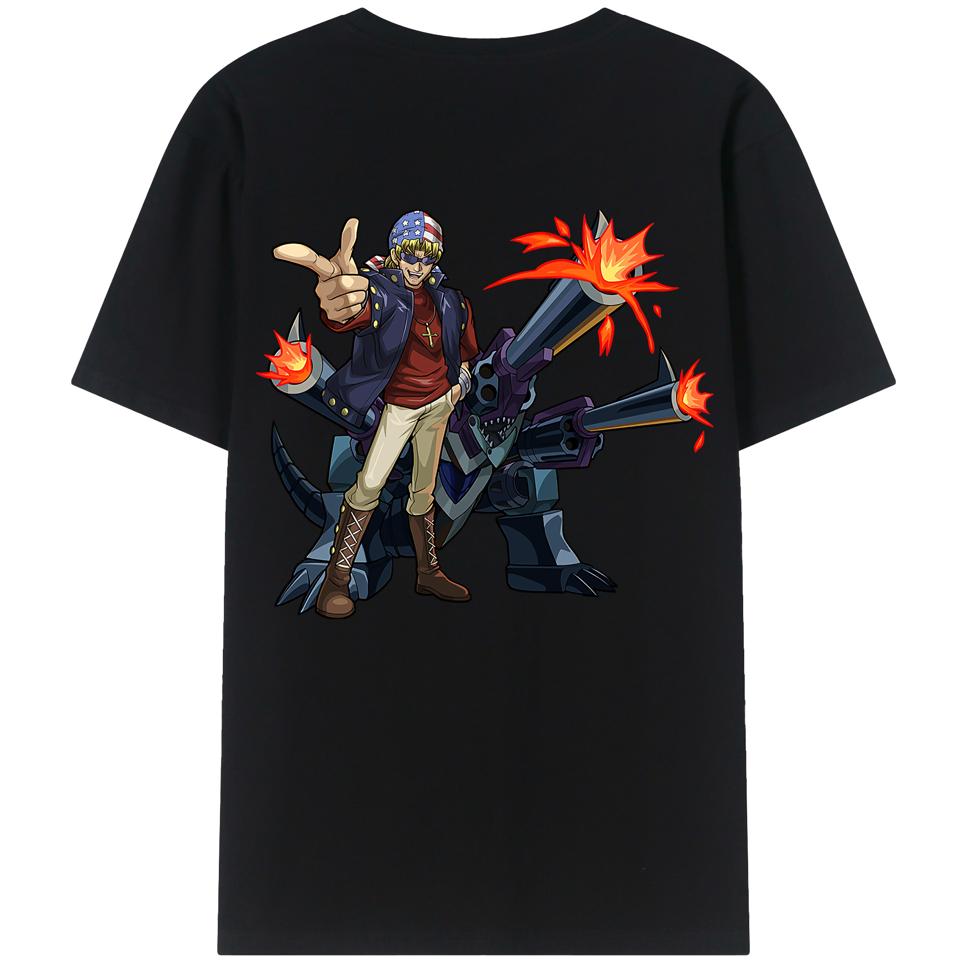 （画像用） 遊☆戯☆王 Yu-Gi-Oh! 綿100％ メンズ半袖Tシャツ（バックプリント） 通気性